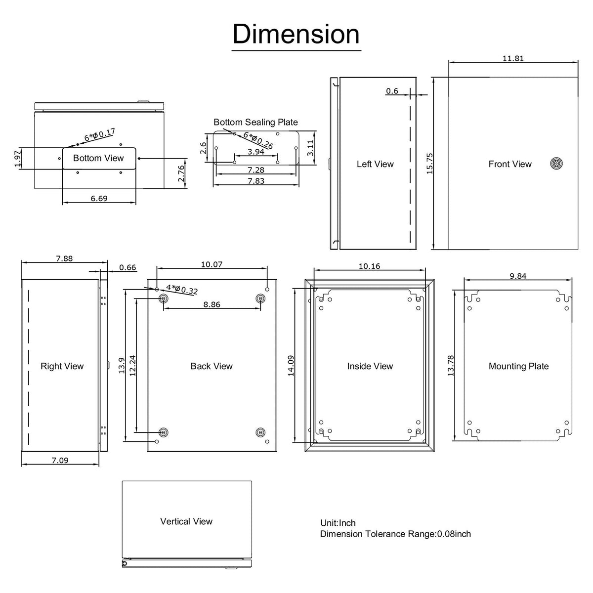 NEMA Steel Case, Dimensions 16x12x8 inches, NEMA 4X Steel Electric Enclosure, IP66 Rated for Water and Dust Resistance, Suitable for Both Outdoor and Indoor Use, Includes Mounting Plate