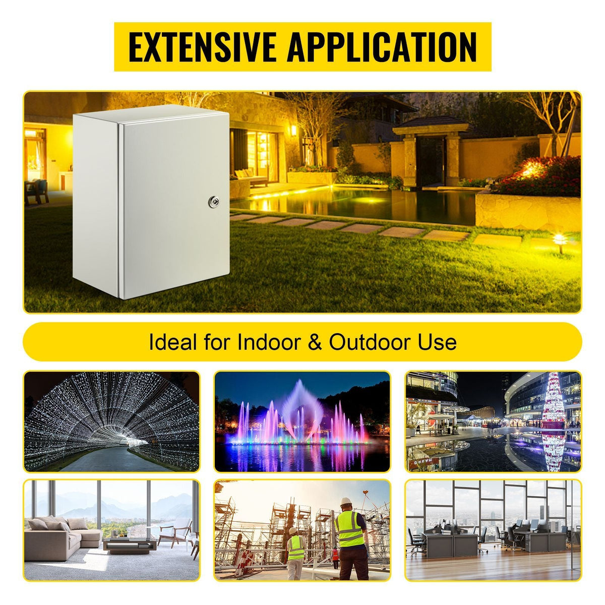 NEMA Steel Case, Dimensions 16x12x8 inches, NEMA 4X Steel Electric Enclosure, IP66 Rated for Water and Dust Resistance, Suitable for Both Outdoor and Indoor Use, Includes Mounting Plate