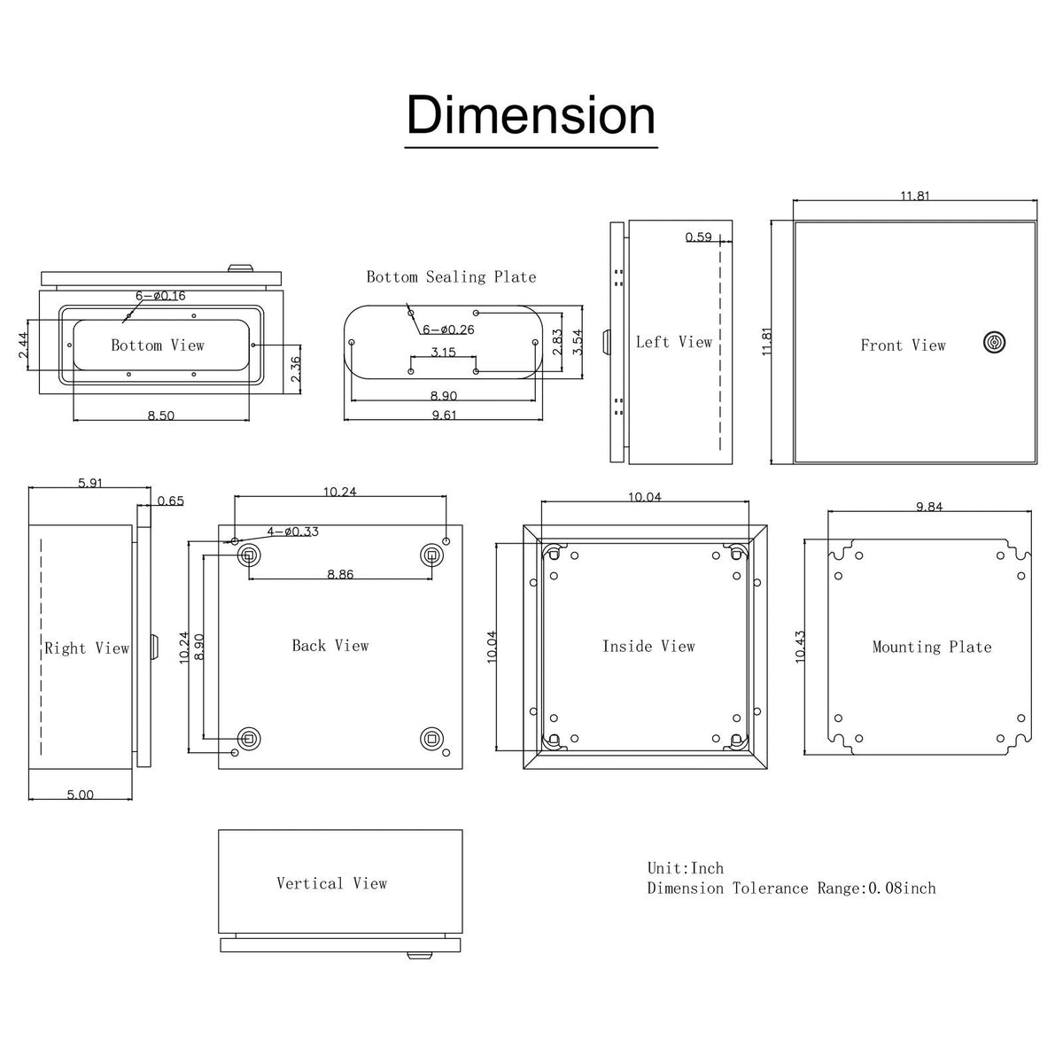 NEMA Steel Enclosure, 12 x 12 x 6\'\' NEMA 4X Steel Electrical Box, IP66 Waterproof & Dustproof, Outdoor/Indoor Electrical Junction Box, with Mounting Plate