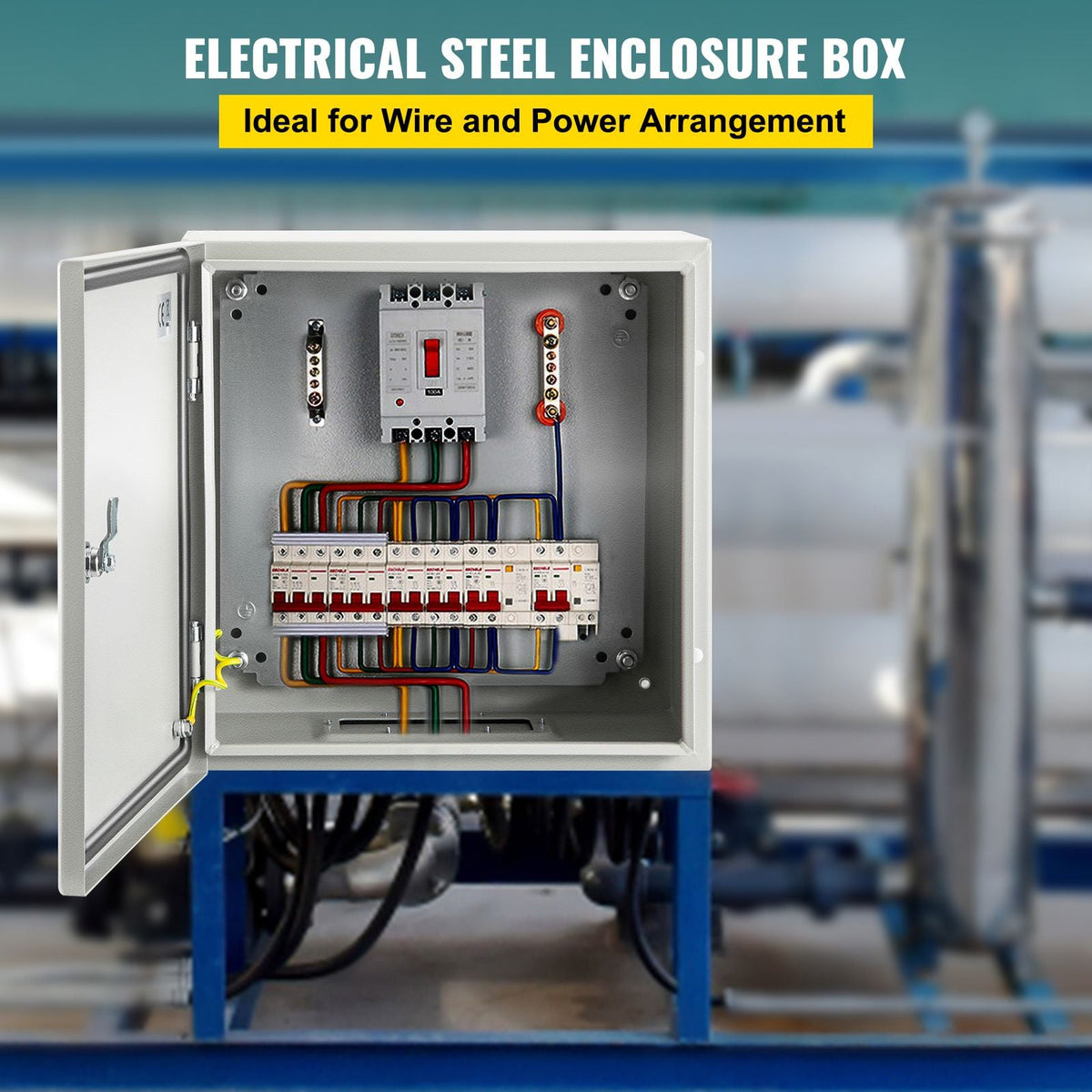 NEMA Steel Enclosure, 12 x 12 x 6\'\' NEMA 4X Steel Electrical Box, IP66 Waterproof & Dustproof, Outdoor/Indoor Electrical Junction Box, with Mounting Plate