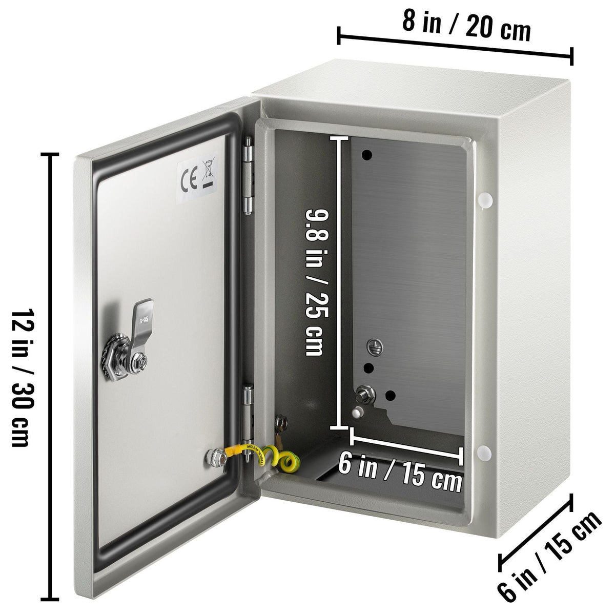 NEMA Steel Enclosure 12×8×6,NEMA 4X Steel Electrical Box,IP66 Waterproof & Dustproof,Outdoor/Indoor Electrical Junction Box,with Mounting Plate