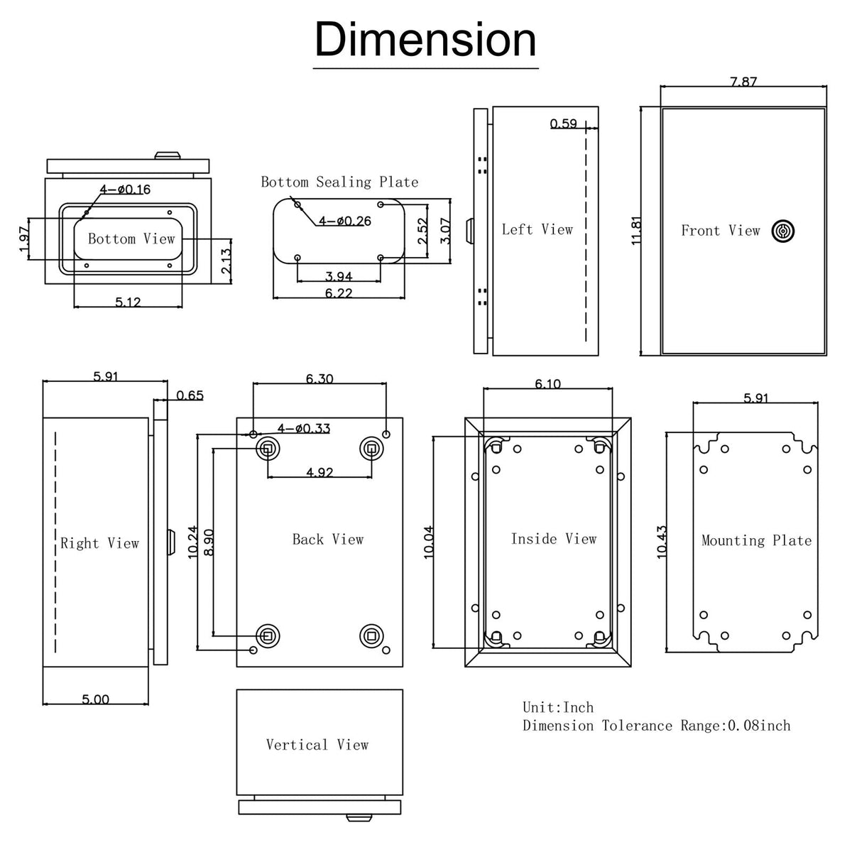 NEMA Steel Enclosure 12×8×6,NEMA 4X Steel Electrical Box,IP66 Waterproof & Dustproof,Outdoor/Indoor Electrical Junction Box,with Mounting Plate