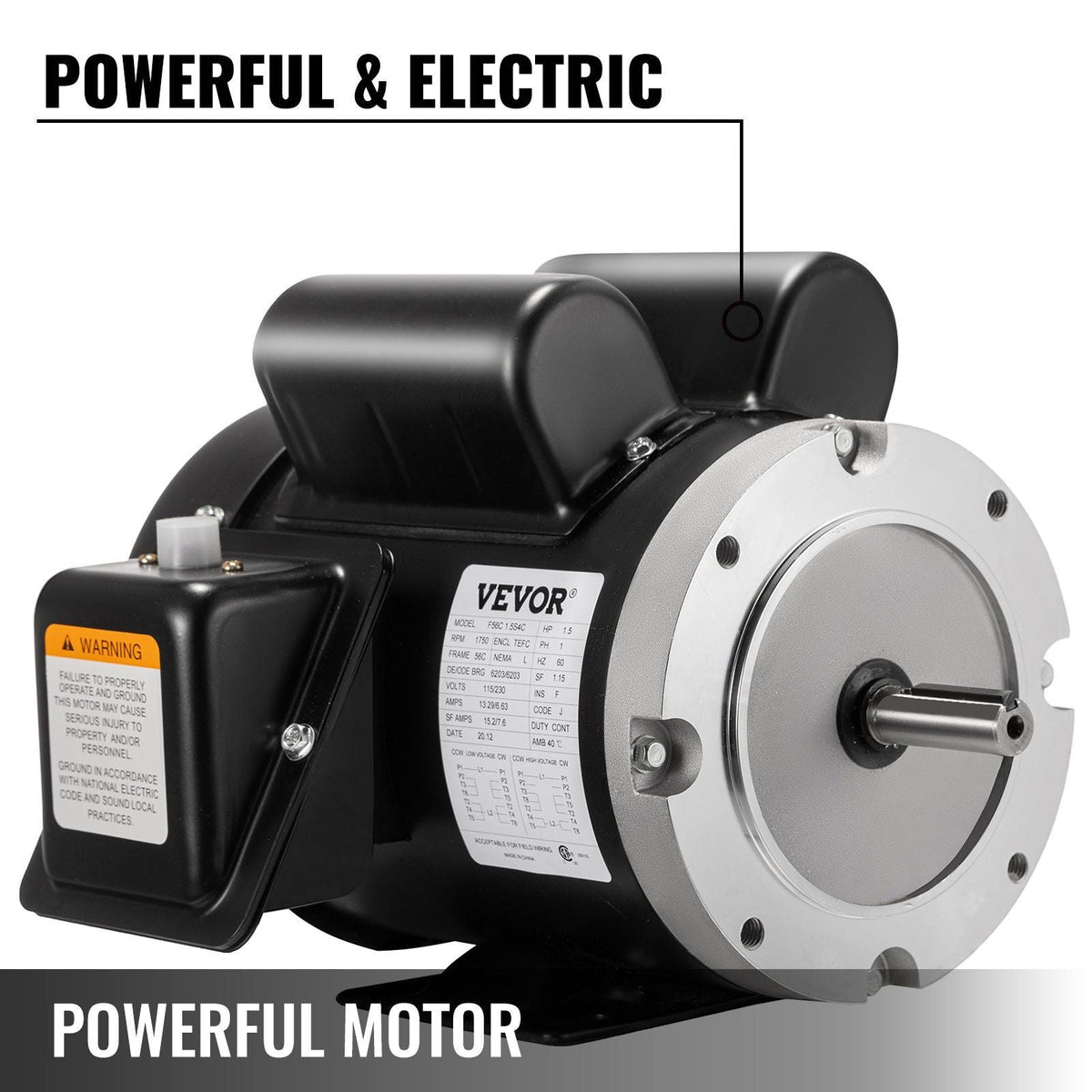 New 1.5 Hp Electric Motor 56C Frame Single Phase TEFC 115/230 V 141556C