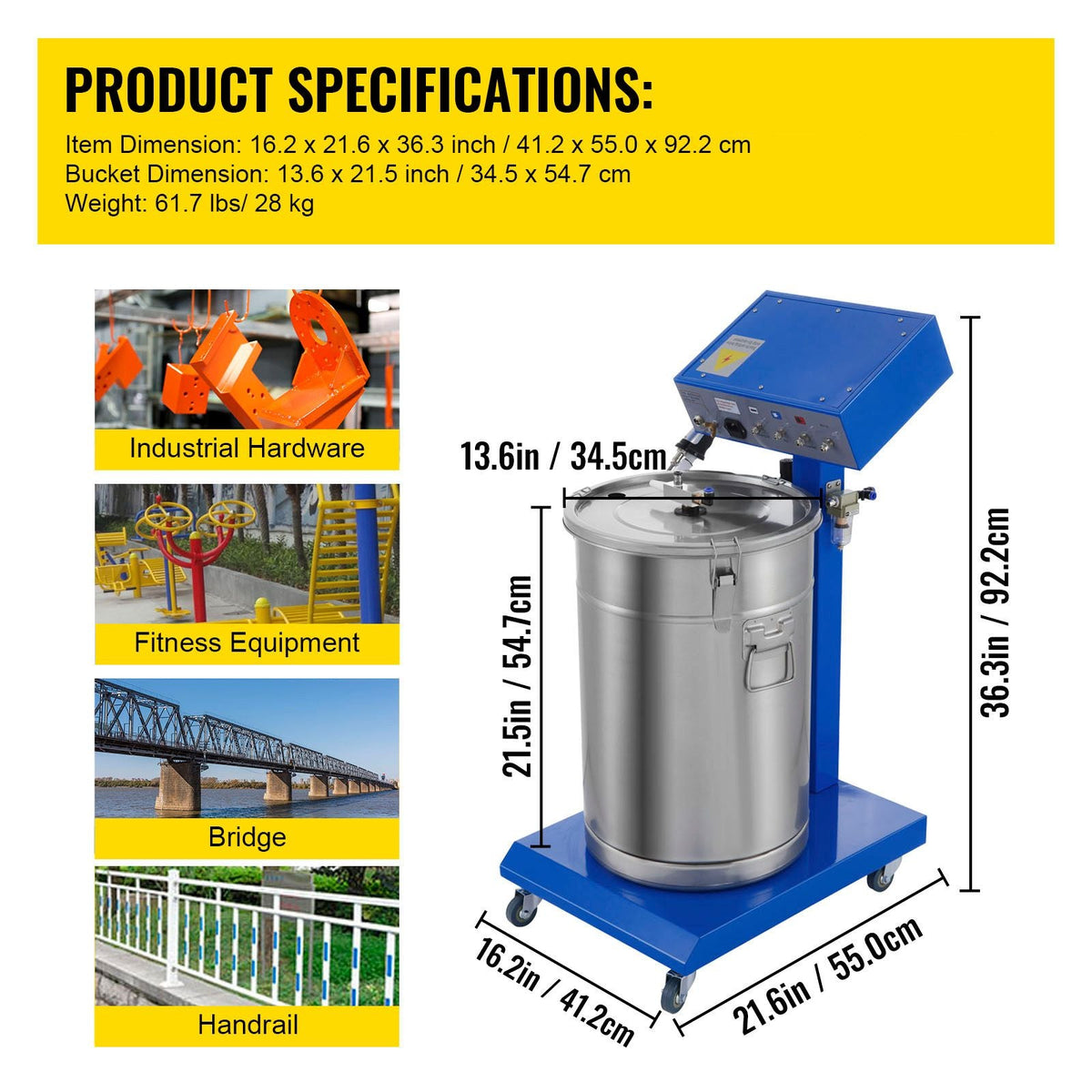 New Electrostatic Spray Powder Coating System Machine Spraying Gun Paint System Powder Coating Equipment
