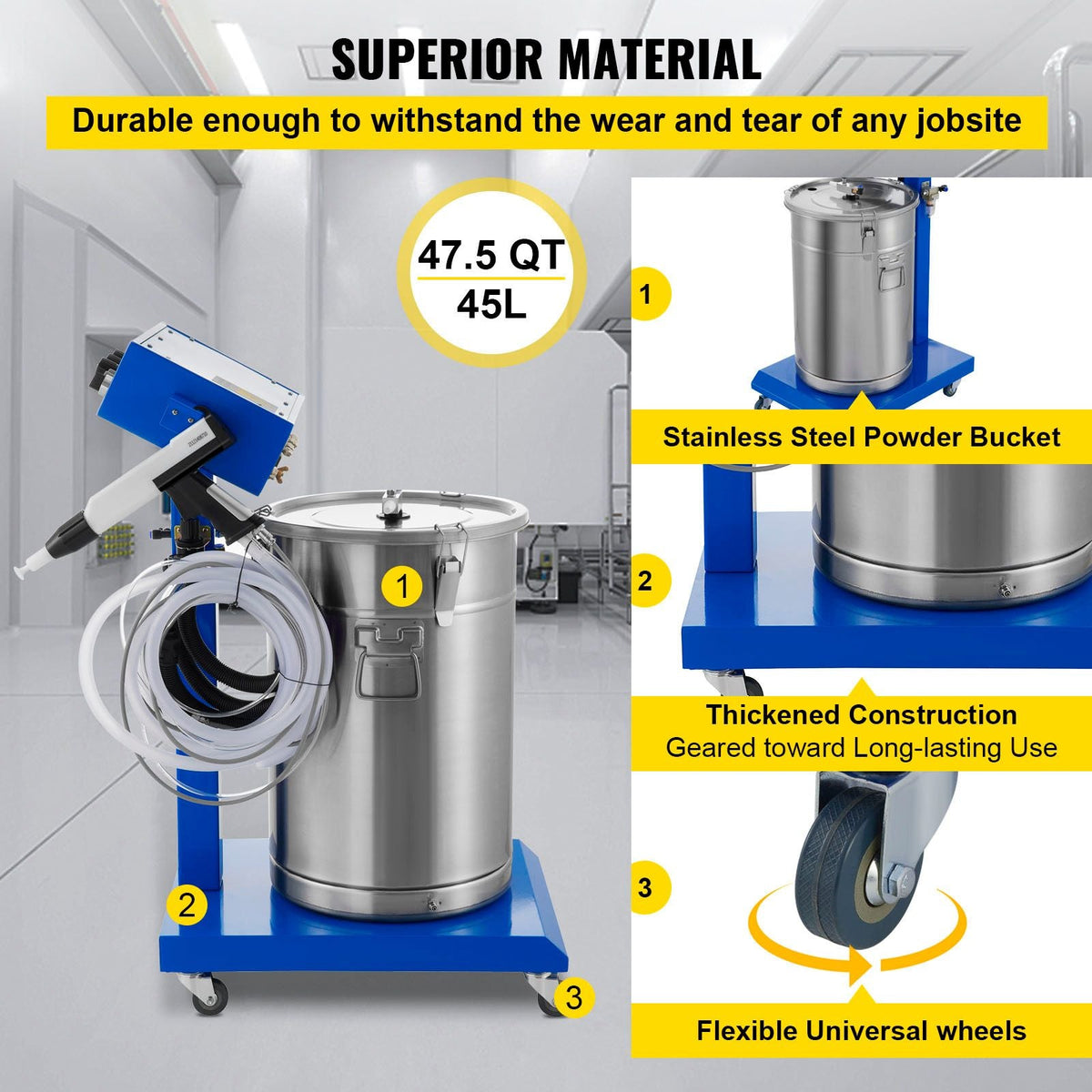 New Electrostatic Spray Powder Coating System Machine Spraying Gun Paint System Powder Coating Equipment