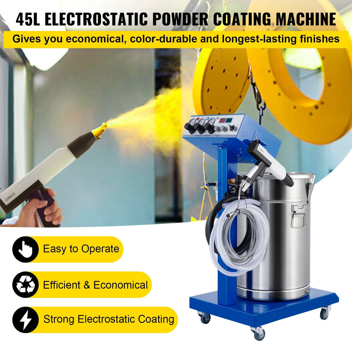 New Electrostatic Spray Powder Coating System Machine Spraying Gun Paint System Powder Coating Equipment