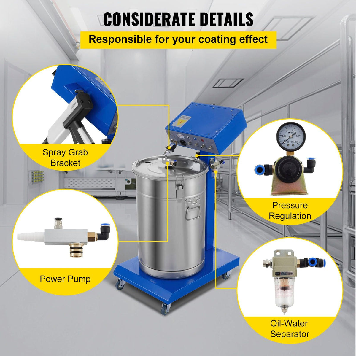 New Electrostatic Spray Powder Coating System Machine Spraying Gun Paint System Powder Coating Equipment