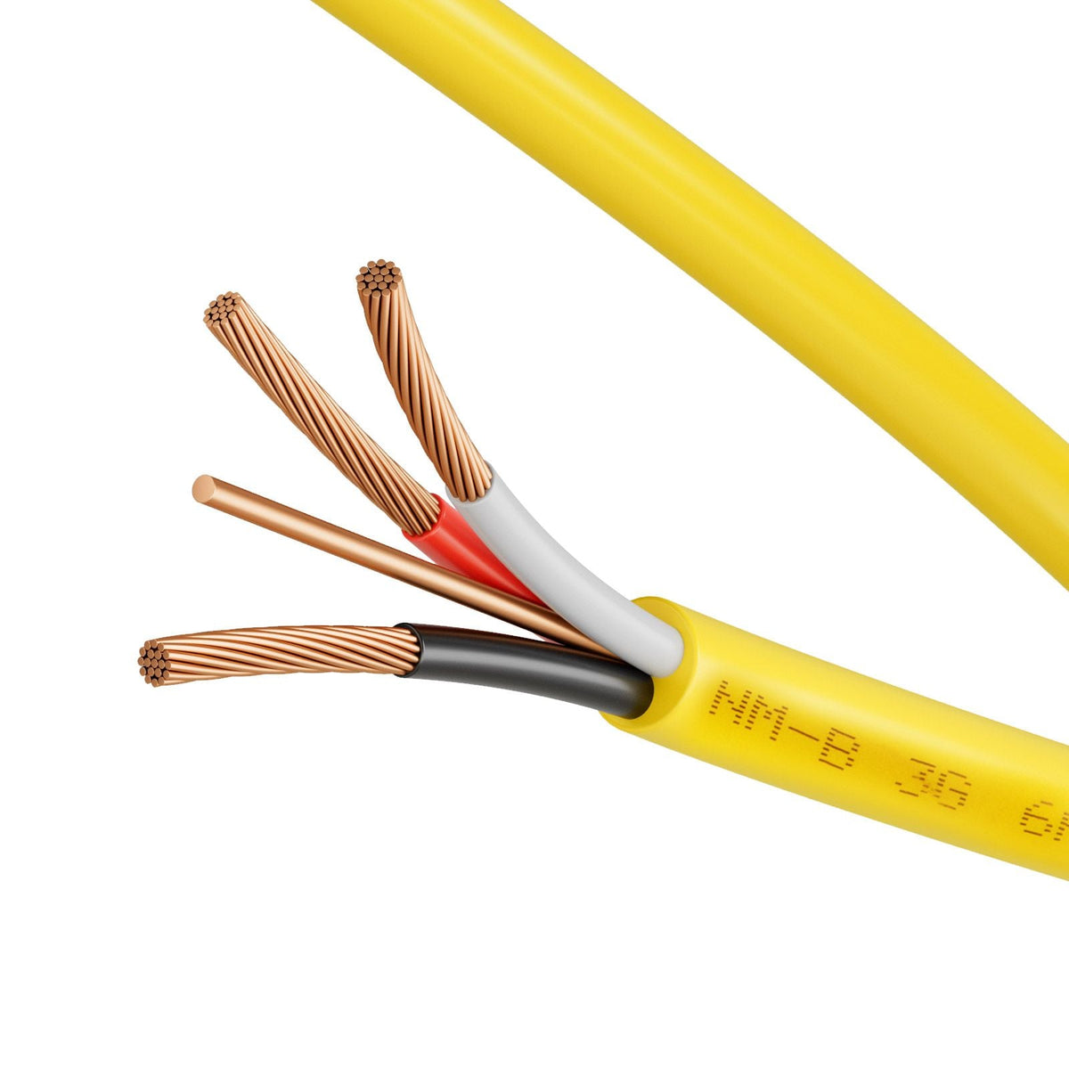NM-B Wire, 6AWG/3C Non-Mettalic Residential Indoor Electrical Wire with Ground, PVC Sheathed High-Purity Copper Core Cable, for Outlets, Switches, Other Loads & Lighting Wiring Projects(50 ft)
