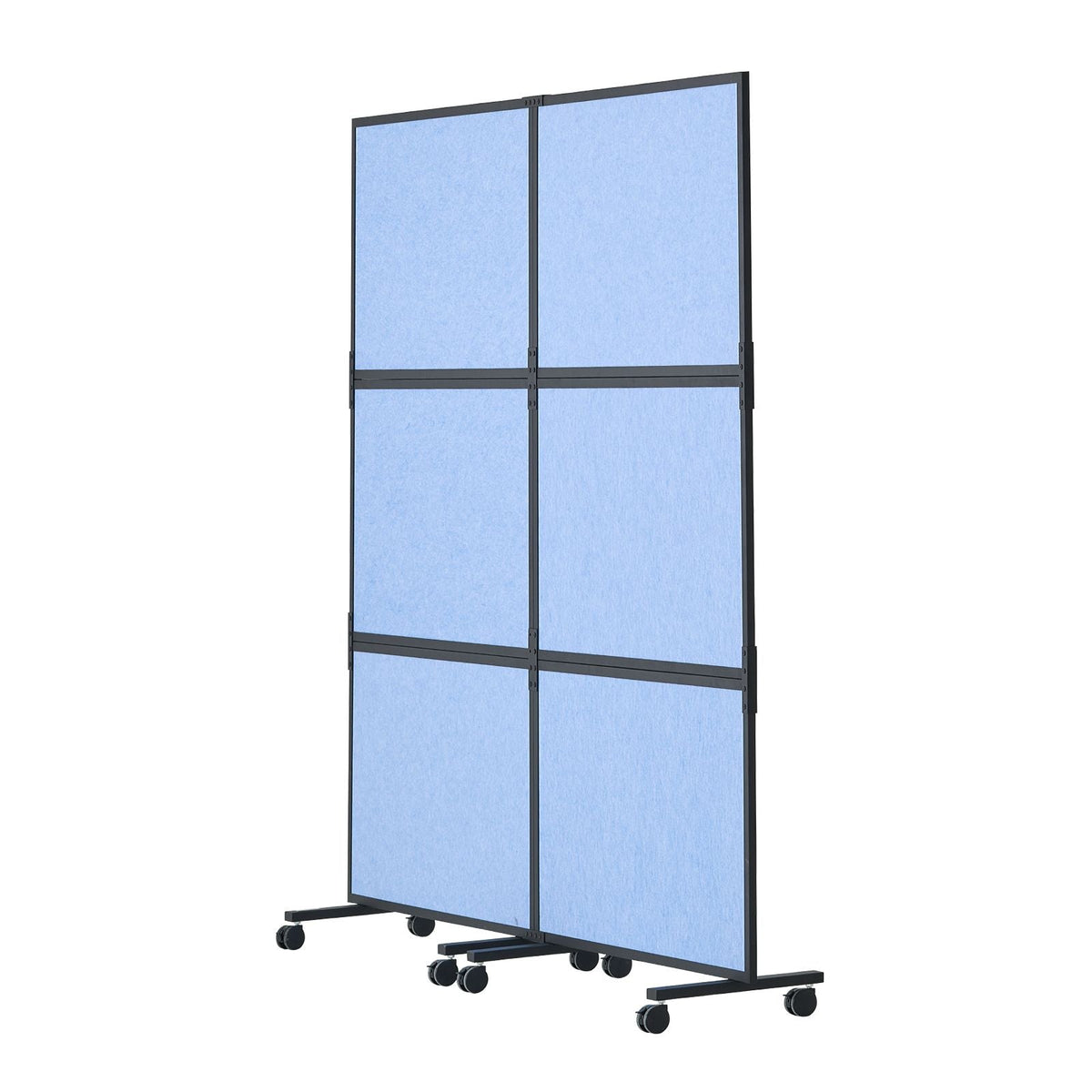 Office Divider, 2 Panel Office Partition, Freestanding Office Divider Wall Partition & Privacy Divider Reduce Noise and Room Separation, Light Blue