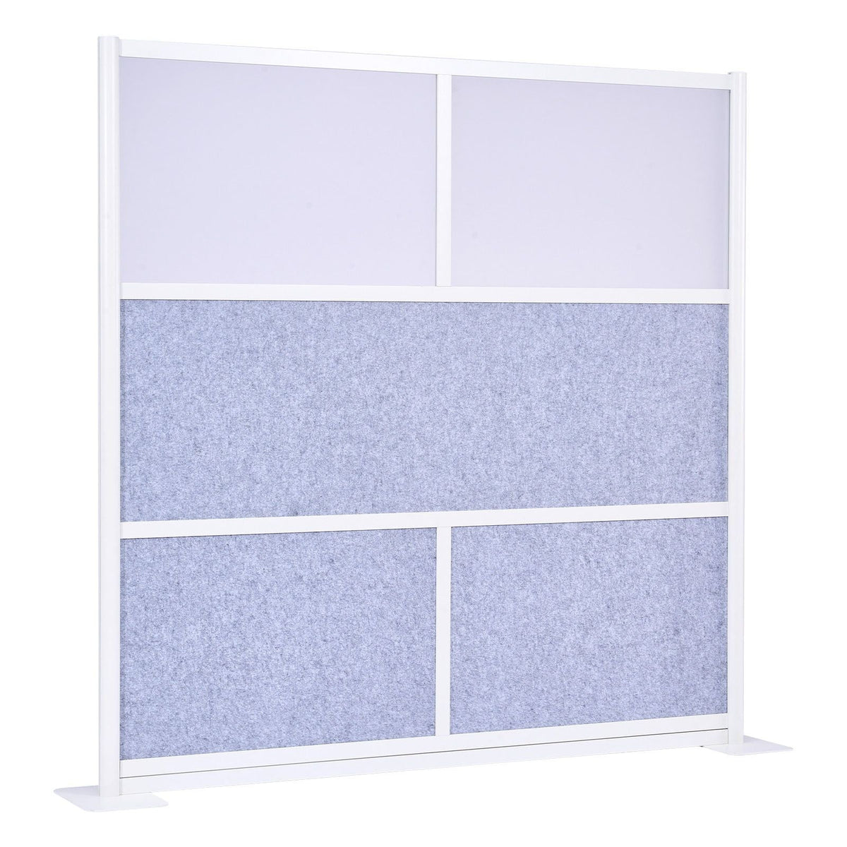 Office Divider Privacy Partition, 1-Pack, 70" x 70" Modular Wall Room Divider, PET Workstation Cubicle Partition with Frosted Windows, Freestanding Privacy Panel Wall for Office Library
