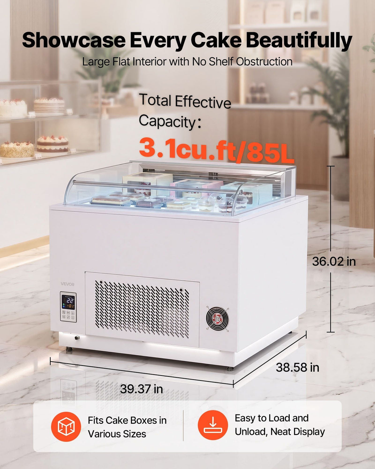 Open Air Merchandiser, 3.1 cu. ft. Shelving Commercial Refrigerator, Grab and Go Fan Cooling Display Cooler, with LED Lighting, Night Curtain, Horizontal for Restaurants, Stores, Office