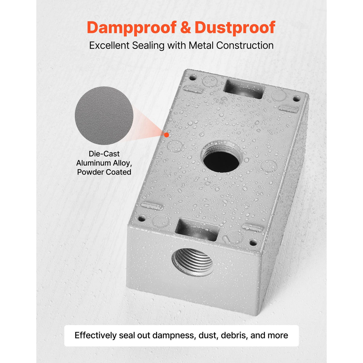Outdoor Electrical Box, 4.5 x 2.8 x 2 in, Weatherproof Outlet Junction Box, Suitable 1/2-Inch or 3/4-Inch Electrical Conduit, 18.3 Cu.In Large Capacity Plug Receptacle Protector, 4PCS, Gray
