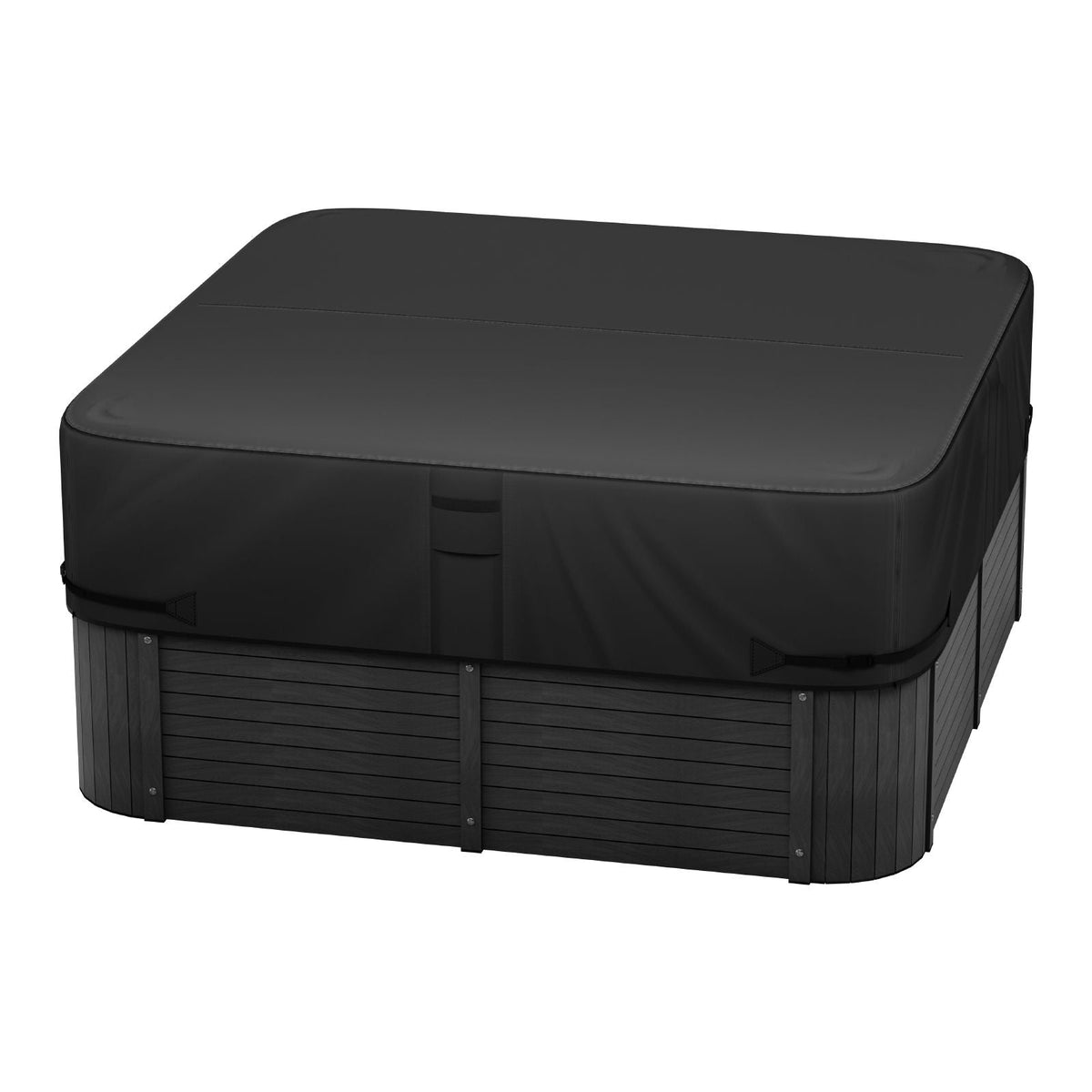 Outdoor Hot Tub Cover, 80 x 80 x 20 Inch Weatherproof and Waterproof Hot Tub Cover Protector, 600D Heavy Duty Oxford Fabric and 950N Tearing Strength, Square Spa Covers for Hottub, Black