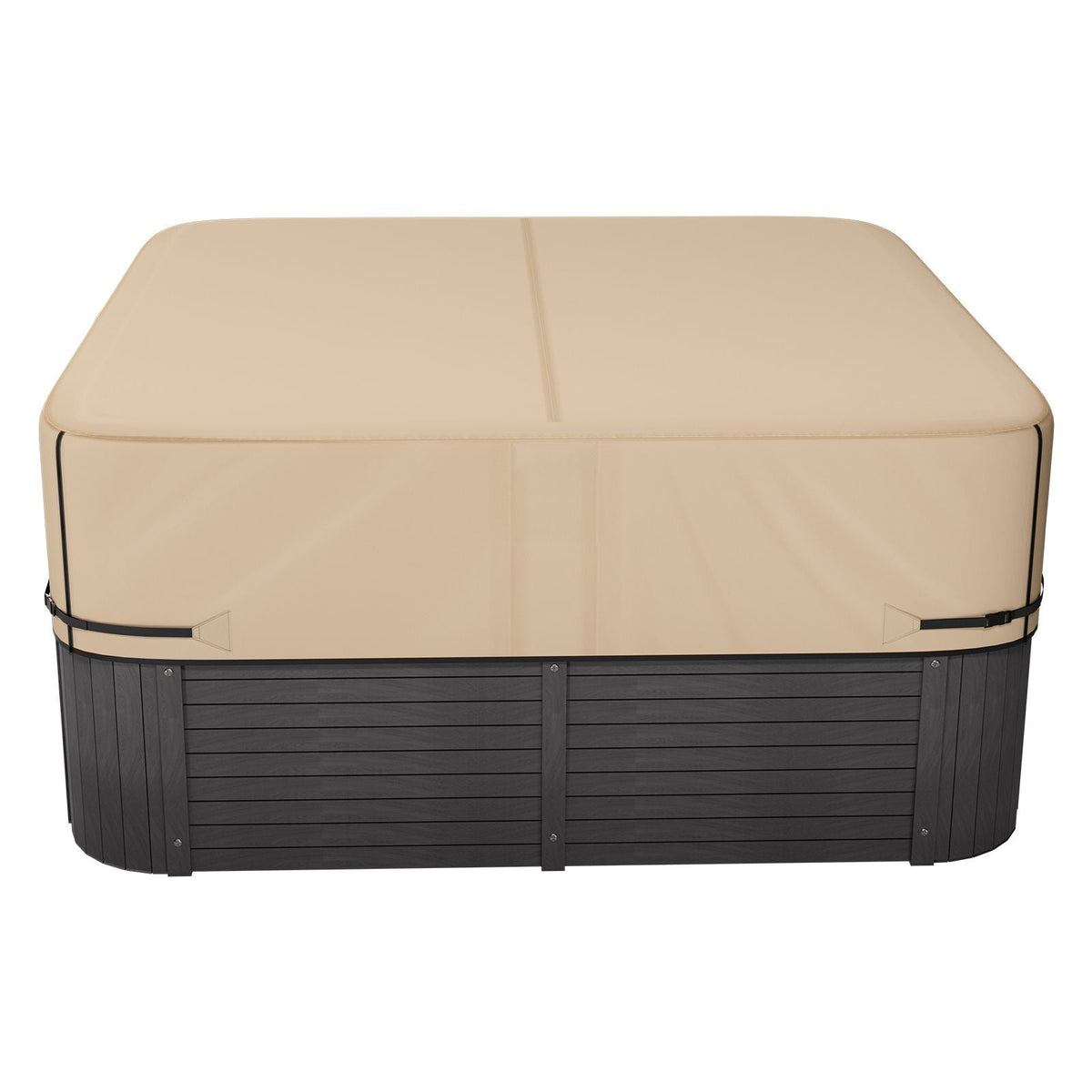 Outdoor Hot Tub Cover, 85 x 85 x 20 Inch Weatherproof and Waterproof Hot Tub Cover Protector, 600D Heavy Duty Oxford Fabric and 950N Tearing Strength, Square Spa Covers for Hottub, Brown
