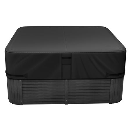 Outdoor Hot Tub Cover, 93 x 93 x 20 Inch Weatherproof and Waterproof Hot Tub Cover Protector, 600D Heavy Duty Oxford Fabric and 950N Tearing Strength, Square Spa Covers for Hottub, Black