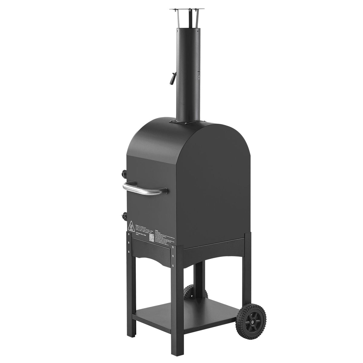 Outdoor Pizza Oven, 12" Pellet Fire Ovens, 2-Layer Pizza Oven Wood Fired, Wood Burning Outdoor Pizza-Oven with 2 Removable Wheels, 1000 F Max Temperature Fired Pizza-Maker Ovens for Barbecue