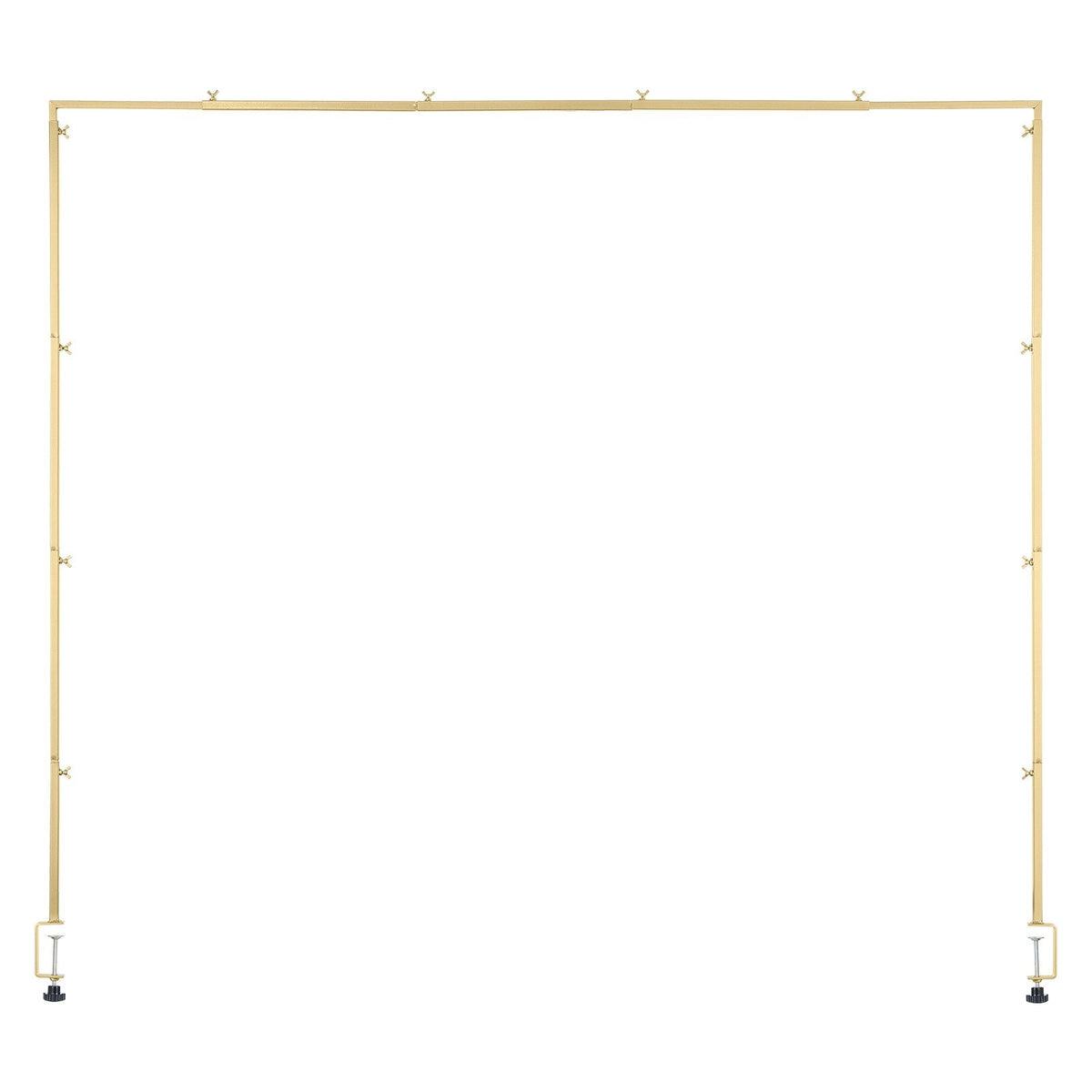 Over The Table Rod Stand with Clamps, 13"-42" Tall & 28"-98" Length Adjustable, Metal Table Arch Stand, Tabletop Balloon Arch Frame for Wedding Birthday Party Christmas Decorations, Gold