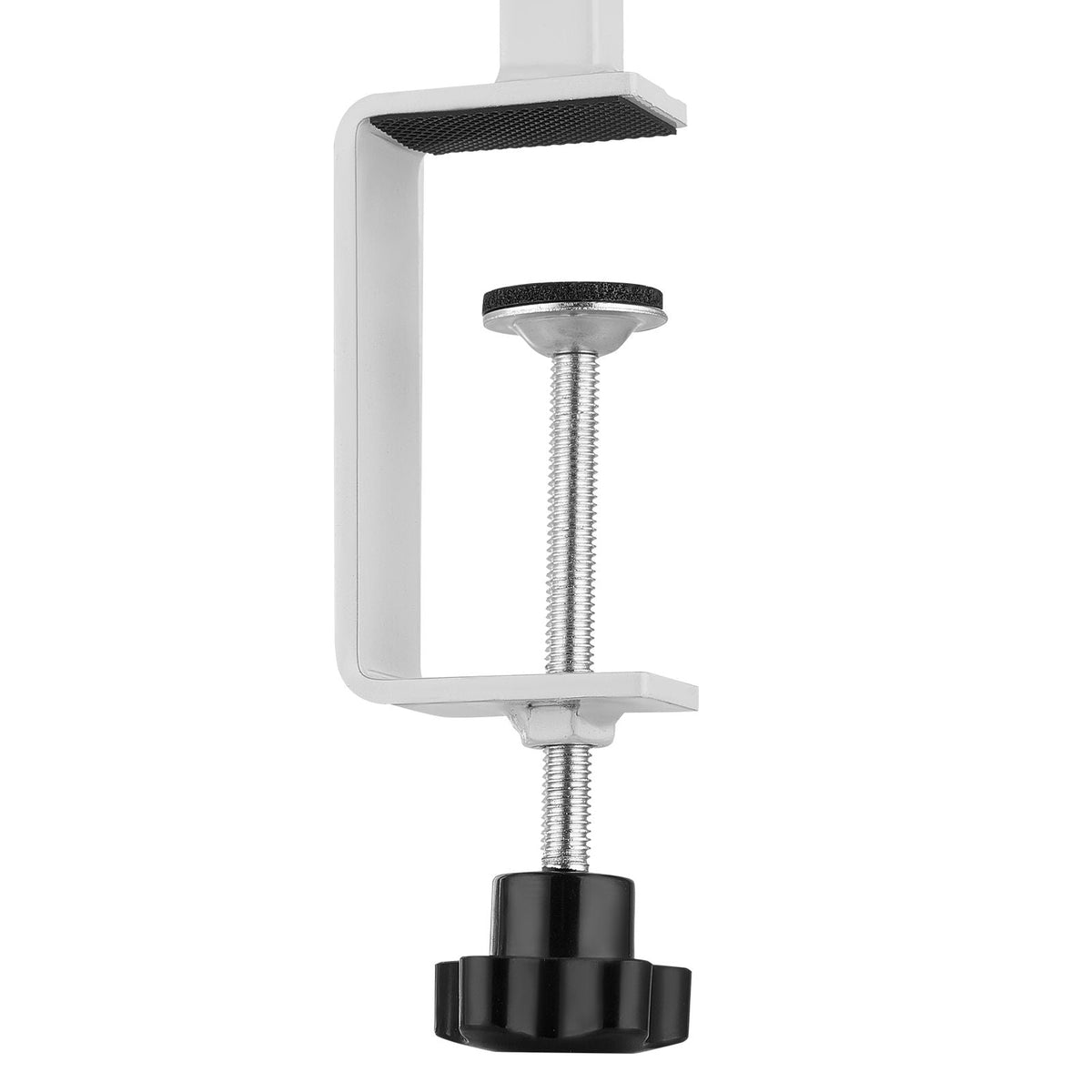 Over The Table Rod Stand with Clamps, 13"-42'' Tall & 28"-98" Length Adjustable, Metal Table Arch Stand, Tabletop Balloon Arch Frame for Wedding Birthday Party Christmas Decorations, White