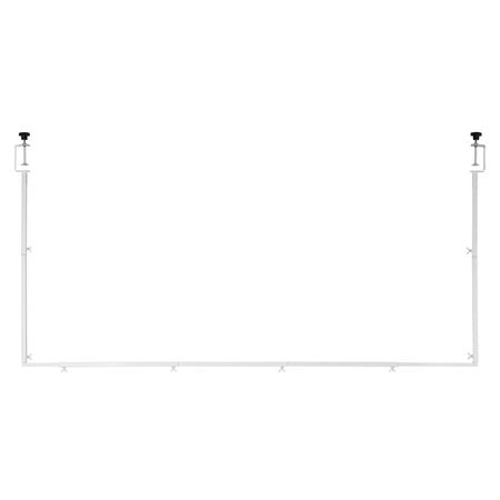 Over The Table Rod Stand with Clamps, 13"-42'' Tall & 28"-98" Length Adjustable, Metal Table Arch Stand, Tabletop Balloon Arch Frame for Wedding Birthday Party Christmas Decorations, White