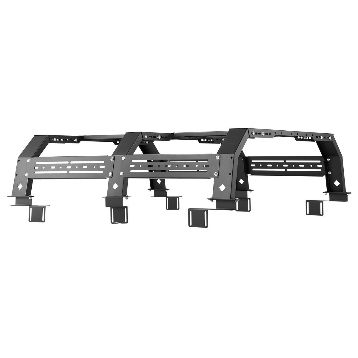 Overland Truck Bed Rack, 51.2-65.4 in Width, Adjustable Overland Bed Cargo Rack with Sidebar, 900 lbs Static Capacity, Compatible with Mid-Size Trucks Tacoma/Ranger/Gladiator JT/Colorado/Canyon
