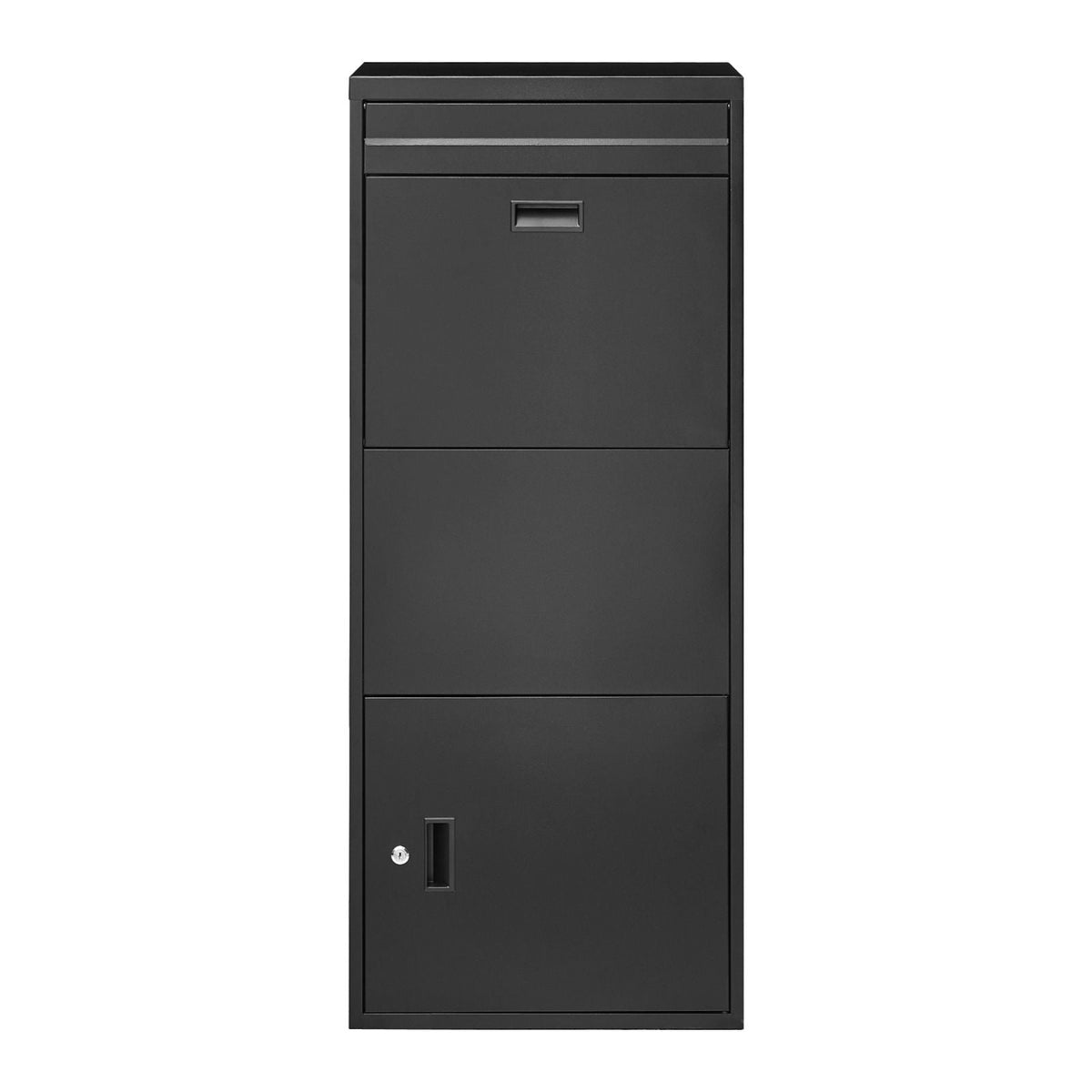 Package Delivery Boxes for Outside, 47.2 in Mailbox for Parcel with Lock, Galvanized Steel Package Drop Box with Anti-Theft Design, Weather-Resistant Package Mailbox for Home and Office, Black