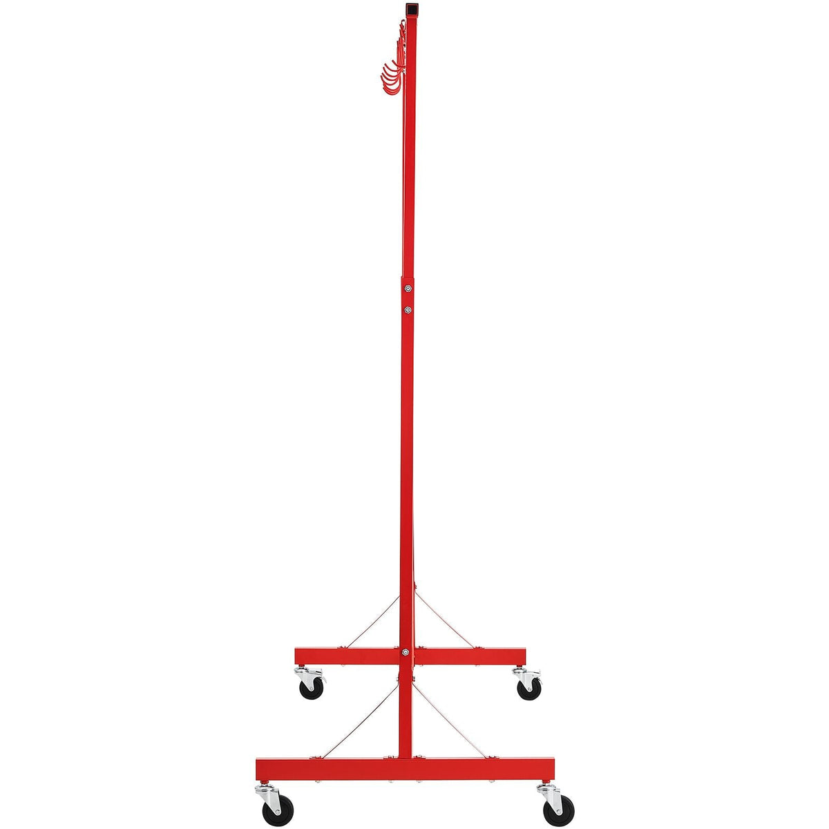 Painting Rack, 1500 -2000 mm Adjustable Height, 66 lbs Capacity Automotive Paint Rack Stand, 8 Hooks Painting Drying Rack with 4 Swiveling Wheels, Auto Body Stand for Auto Repair Shops & Garage