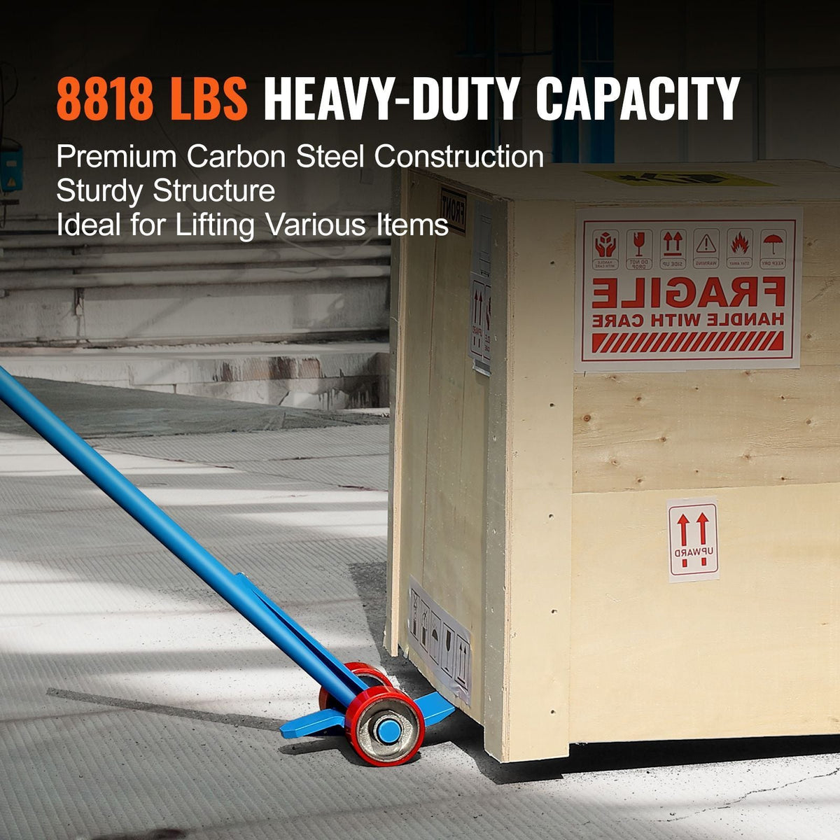Pallet Buster, 60-Inch Handle, 8818 lbs Weight Capacity, Q235 Carbon Steel, Heavy Duty Deck Wrecker Demolition Wood Pallet Tool Breaker Pry Bar Puller for Efficient and Effortless Board Removal