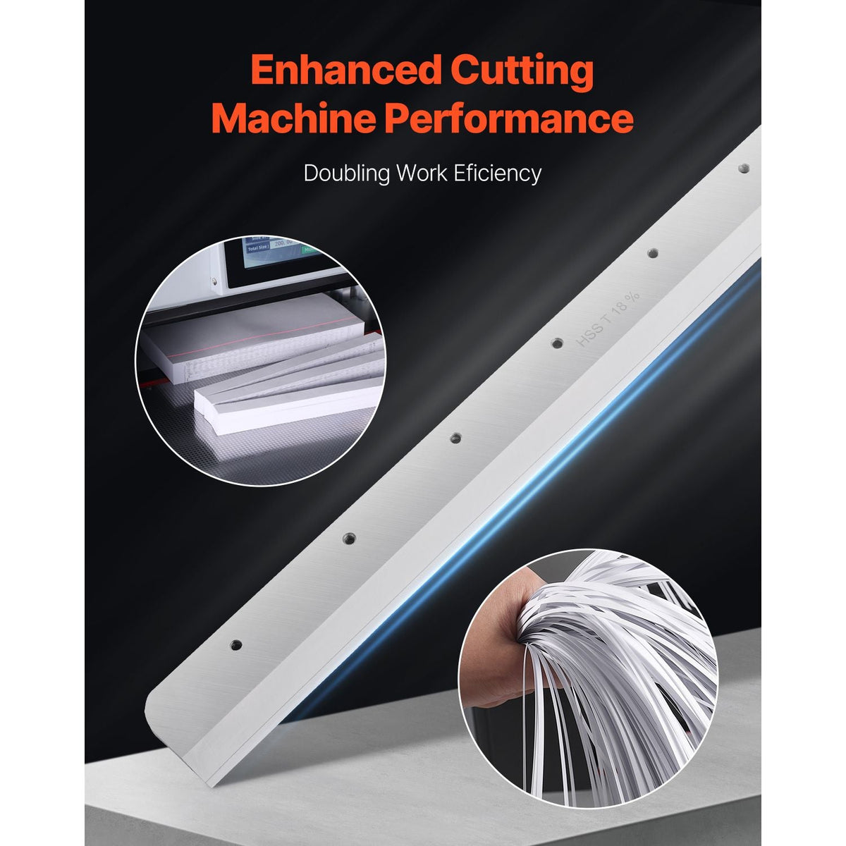 Paper Cutter Blade, Heavy Duty Steel Blade Replacement Suitable for Professional Cutter E490T, Paper Trimmer Machine Spare Blade,560 x 56 x 8 mm