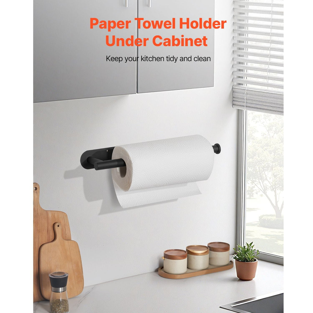 Paper Towel Holder Under Cabinet, High-Quality Stainless Steel Paper Towel Holder, Self Adhesive or Drilling Paper Towel Holder Wall Mount for Kitchen, Bathroom, Pantry