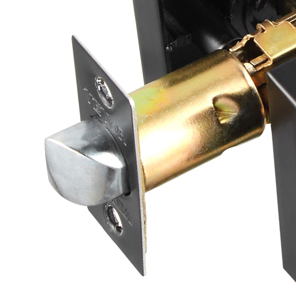 Passage Door Handle, 1 Pack Matte Black Door Lever, Left or Right Handing Reversible Lever Non-Locking, 45° Rotation to Open, Universal Square Interior for Hallways, Closets, Meeting Spaces