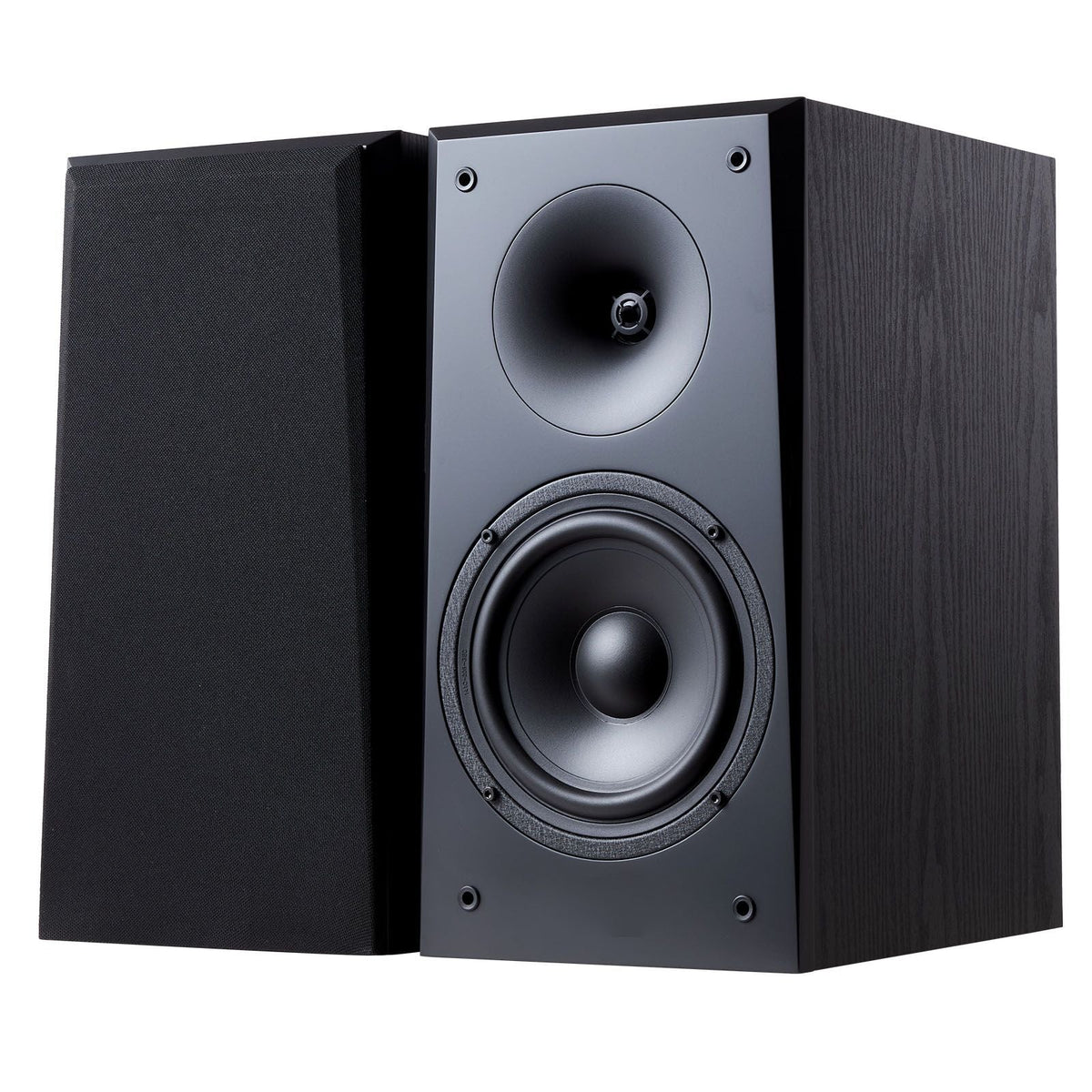 Passive Bookshelf Speaker, 300W, Book Shelf Stereo Speakers with 6.5-Inch Woofer and 1-Inch Tweeter, Detachable Grille, 55Hz-20KHz Frequency Response, Wooden Enclosure, for Home Theater (1 Pair)