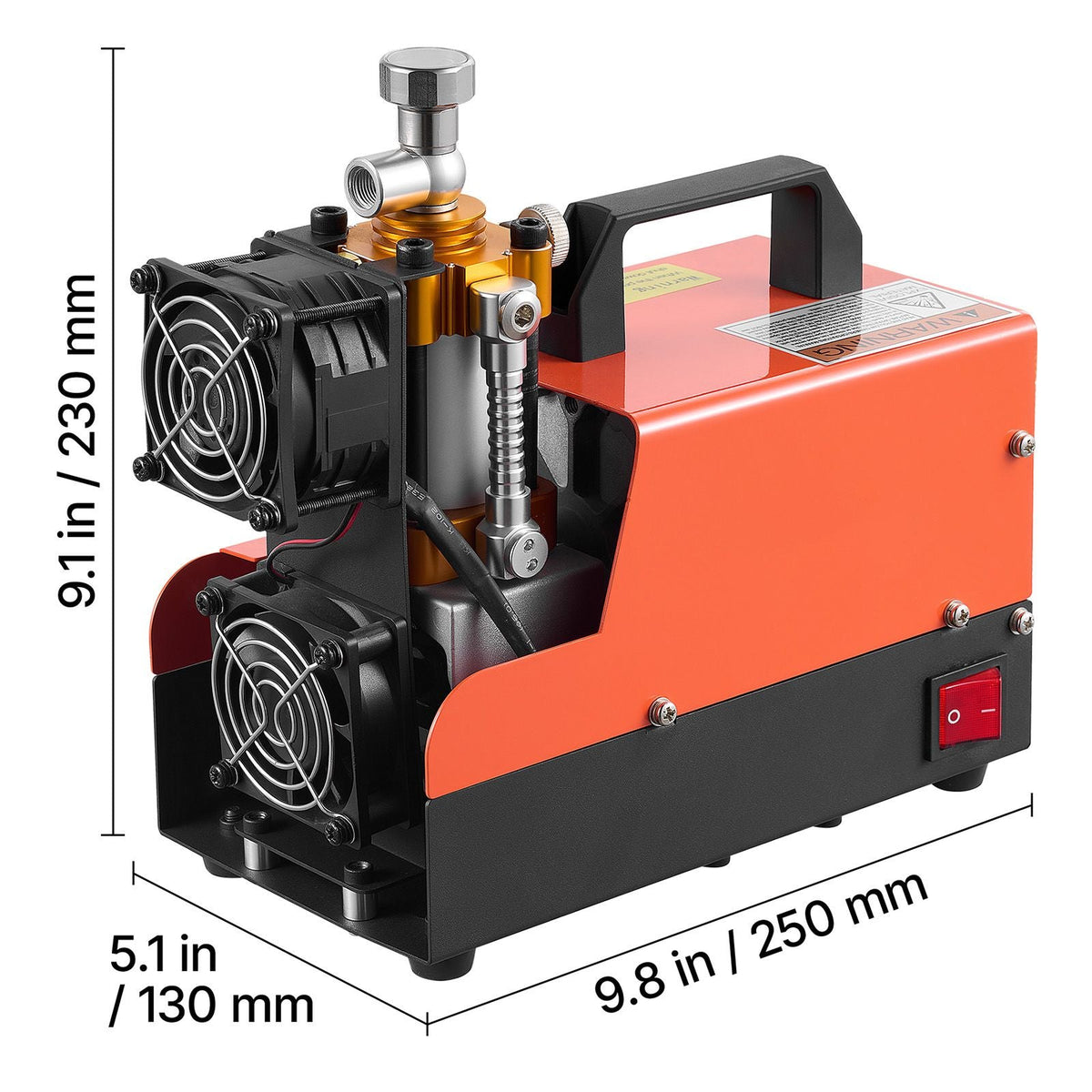 PCP Air Compressor 4500PSI PCP Airgun Compressor & External Converter, Manual Stop 250W DC12V/AC120V Portable Paintball Tank Compressors for Air Rifle, Scuba Diving Bottle