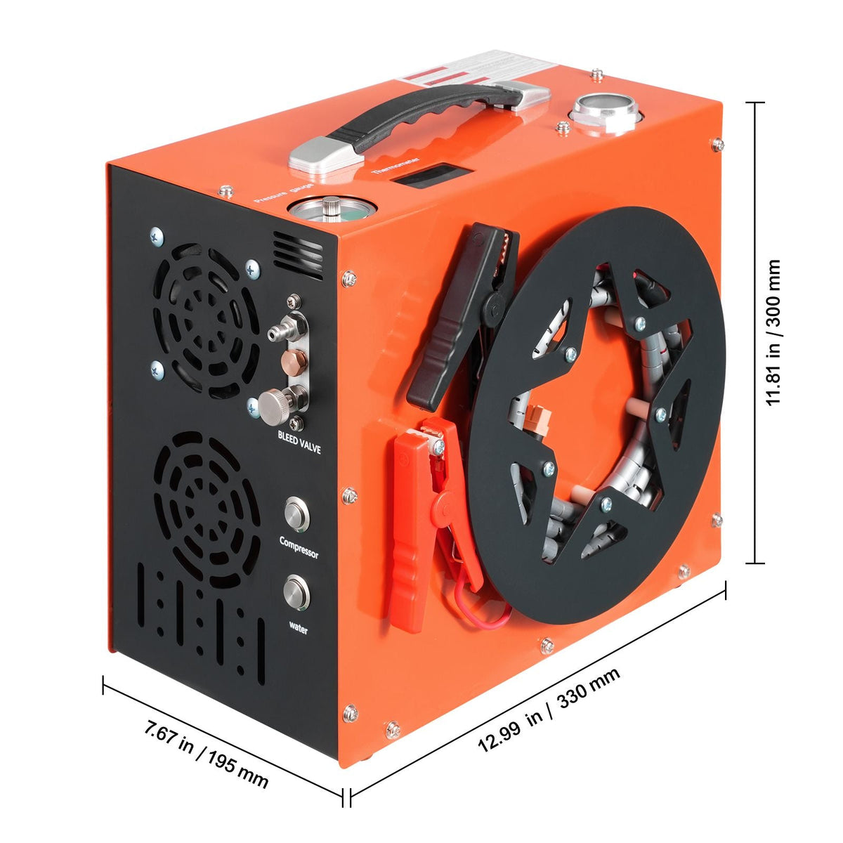 PCP Air Compressor, 4500PSI/30Mpa Portable PCP Airgun Compressor - Built-in Water and Fan Cooling System, Auto-Stop | DC12V/AC120V Paintball Tank Compressor for Air Rifle, Scuba Diving Bottle