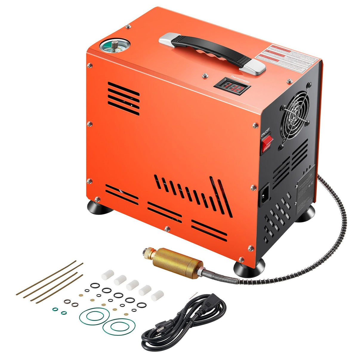 PCP Air Compressor, 800W Dual-Cylinder PCP Airgun Compressor 4500PSI/30Mpa with Built-in Fan Cooling System, Auto-Stop | Oil Free Paintball Tank Compressor for Air Rifle, Scuba Diving Bottle