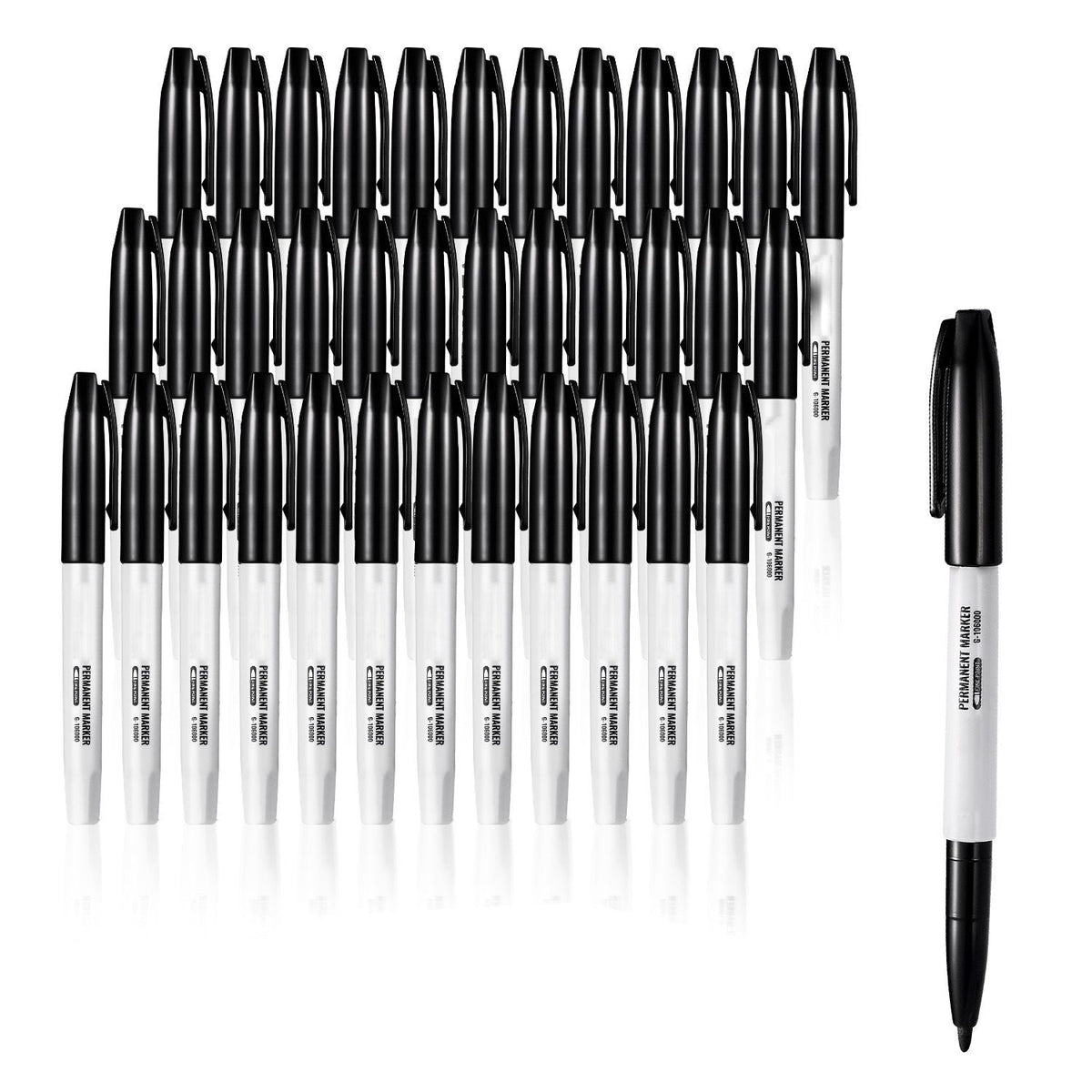 Permanent Markers, 36 Pack Black Permanent Marker Set, Quick Drying & Fade Resistant, Fine Point Markers for Plastic, Paper, Metal, and More