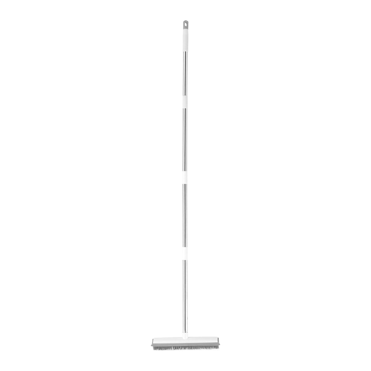 Pet Hair Removal Broom, 58.46 in Adjustable Long Handle, Rubber Broom with Built in Squeegee Reusable Dog Cat Hair Remover, for Couch Furniture Hardwood Floor Tile