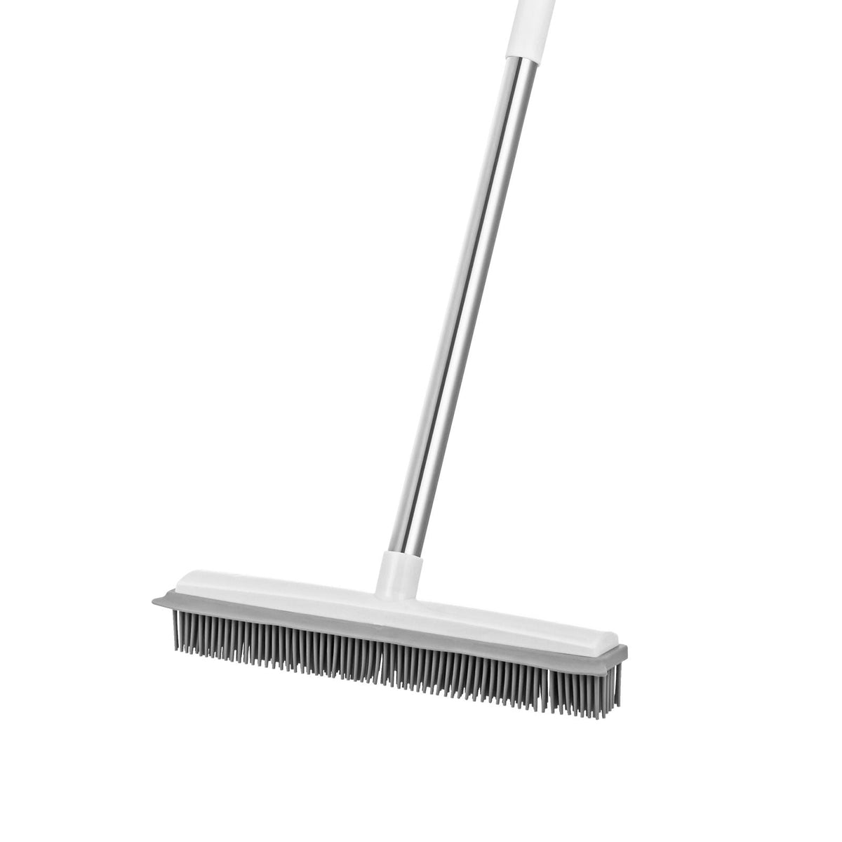 Pet Hair Removal Broom, 58.46 in Adjustable Long Handle, Rubber Broom with Built in Squeegee Reusable Dog Cat Hair Remover, for Couch Furniture Hardwood Floor Tile