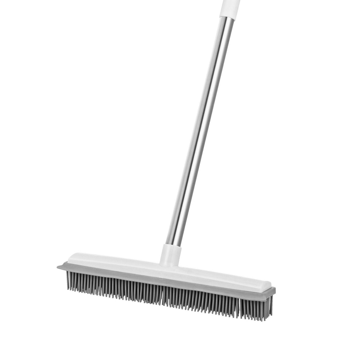 Pet Hair Removal Broom, 58.46 in Adjustable Long Handle, Rubber Broom with Built in Squeegee Reusable Dog Cat Hair Remover, for Couch Furniture Hardwood Floor Tile