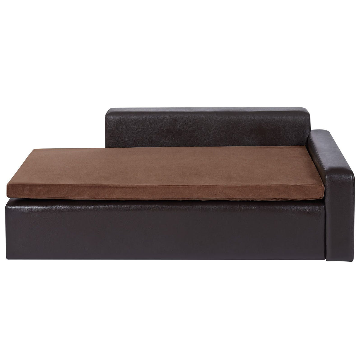 Pet Sofa, Dog Couch for Large-Sized Dogs and Cats, Soft Leather Dog Sofa Bed, 110 lbs Loading Cat Sofa, Brown