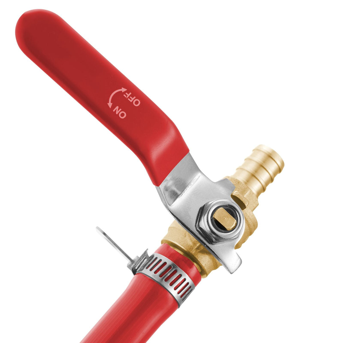 PEX Ball Valve, 10 Pieces, 1/2 in PEX Brass Ball Valve, PEX Full Port Brass Ball Valves, Quarter Turn Hot (Red) Cold (Blue) PEX Full Port Ball Valve, for Kitchen, Hydronic Heating, Bathroom