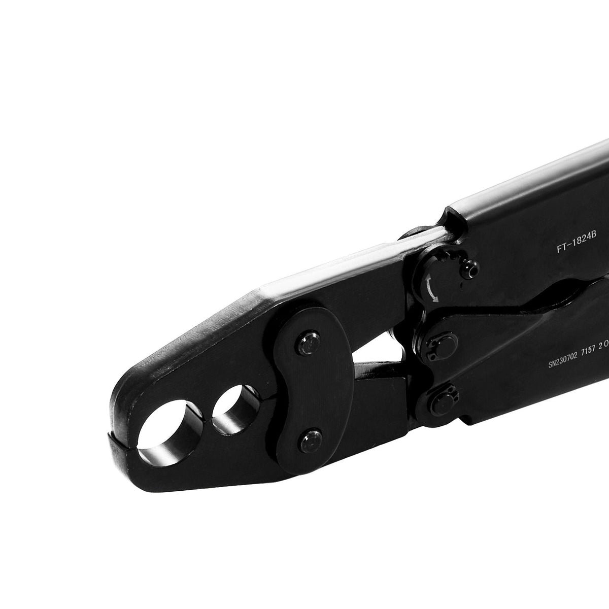 PEX Crimping Tool, Dual Head Combo PEX Crimper Tool for 1/2" and 3/4" PEX Copper Crimp Rings, Compact Plumbing Crimp Tool with Go/No-Go Gauge, Well-Polished Jaw, Meets ASTM F1807 Standards