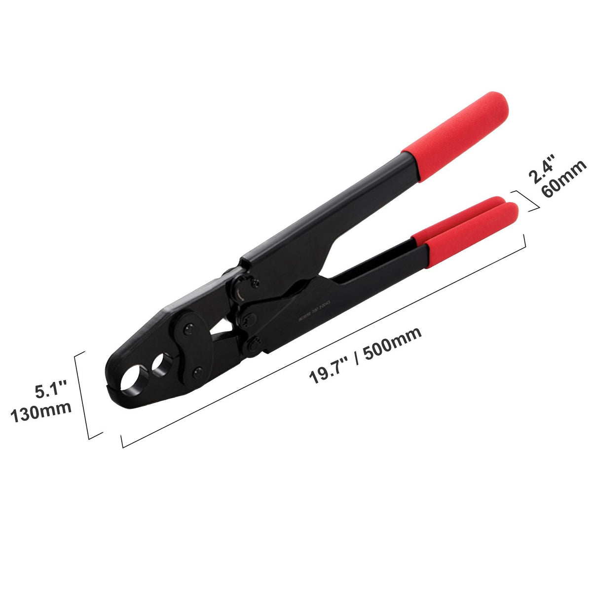 PEX Crimping Tool, Dual Head Combo PEX Crimper Tool for 1/2" and 3/4" PEX Copper Crimp Rings, Compact Plumbing Crimp Tool with Go/No-Go Gauge, Well-Polished Jaw, Meets ASTM F1807 Standards