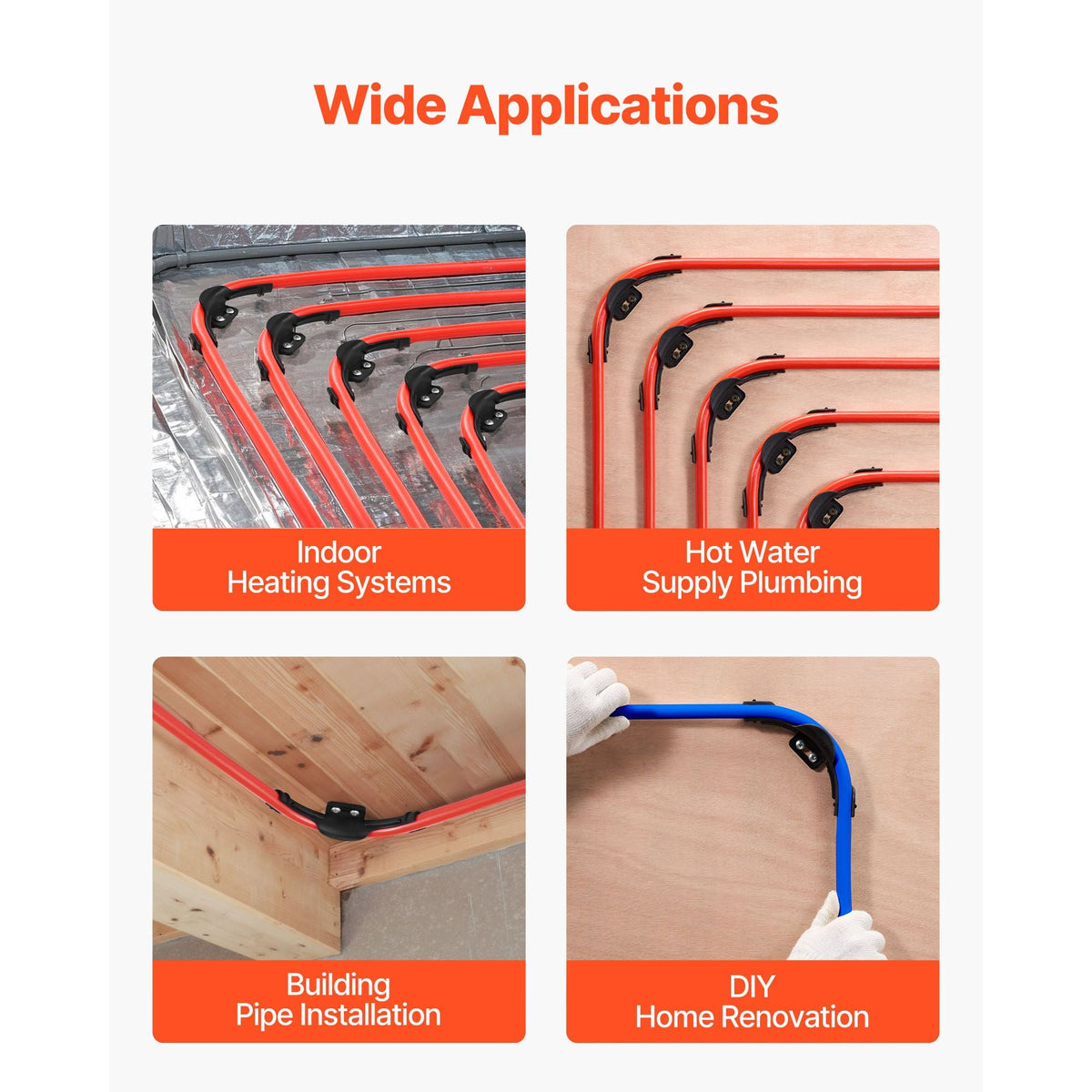 PEX Tubing Bend Support, 20 Packs 90-Degree Elbow Bend Support Compatible with 1/2-inch PEX Pipes, Corrosion & Rust Resistant Pex Clamps Pipe Holder with Nail Tab