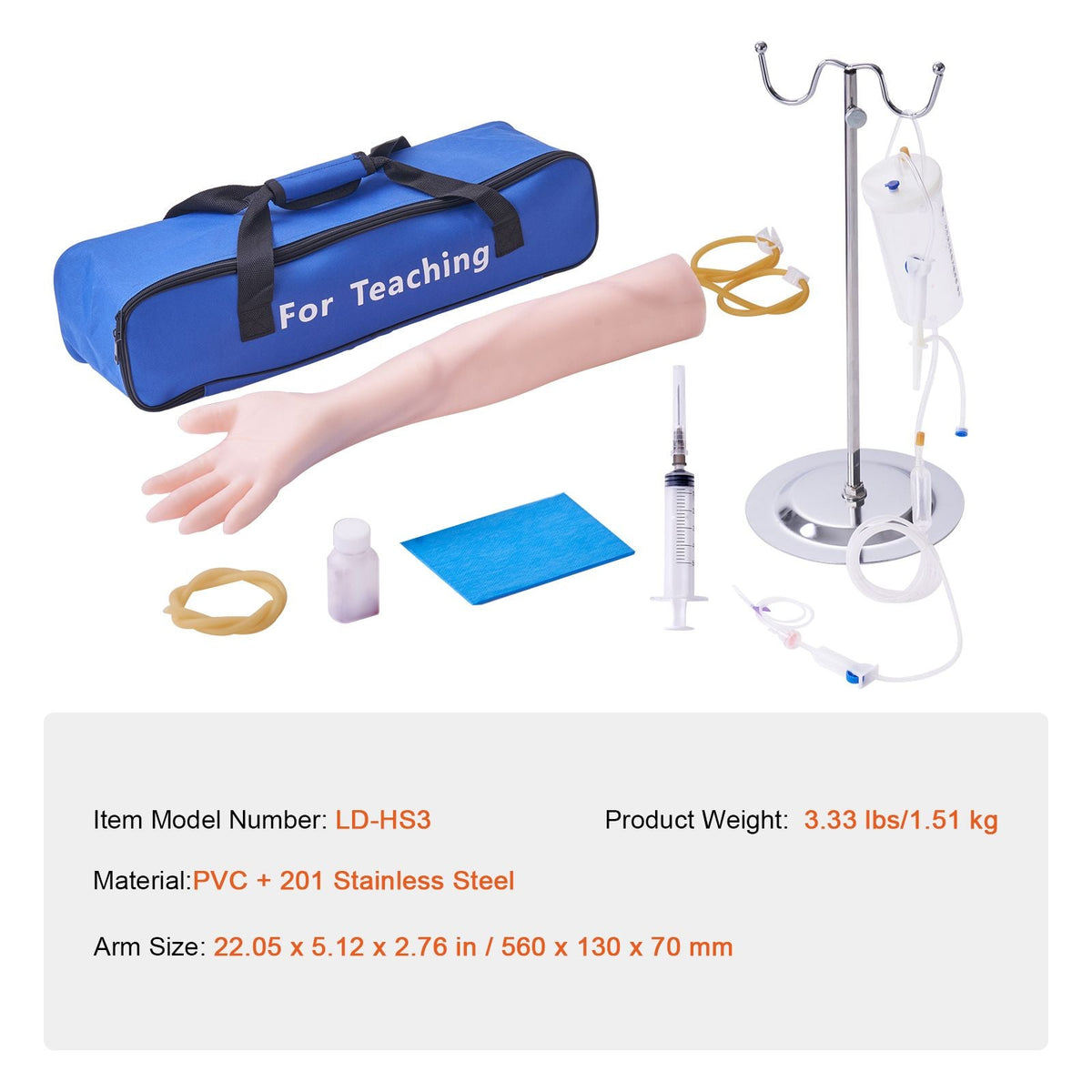 Phlebotomy Practice Kit, IV Venipuncture Intravenous Training Kit, High Simulation IV Practice Arm Kit with Carrying Bag, Practice and Perfect IV Skills, for Students Nurses and Professionals
