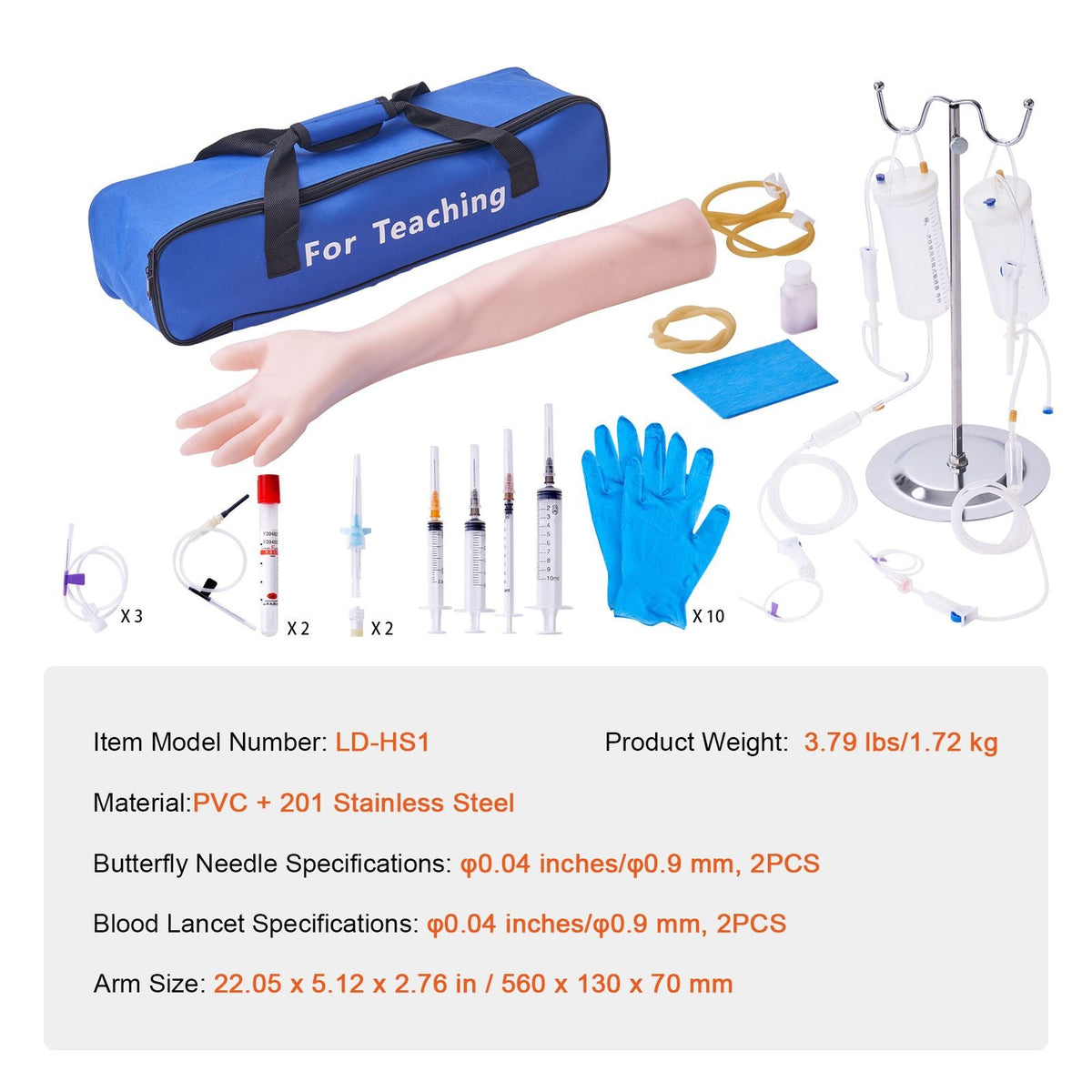 Phlebotomy Practice Kit, IV Venipuncture Intravenous Training Kit, High Simulation IV Practice Arm Kit with Carrying Bag, Practice and Perfect IV Skills, for Students Nurses and Professionals
