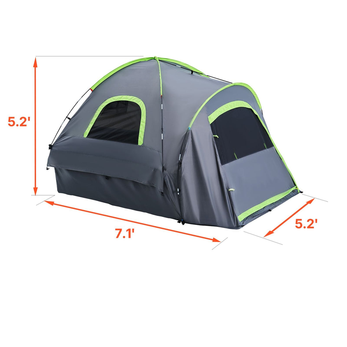 Pickup Truck Tent, Fit 5.0-5.2 ft Truck Tents for Camping, Waterproof PU2000mm 2-3 Person Sleeping Truck Bed Tent with Double Layer Design Windows, Sturdy Truck Bed Camper Shell with Storage Bag