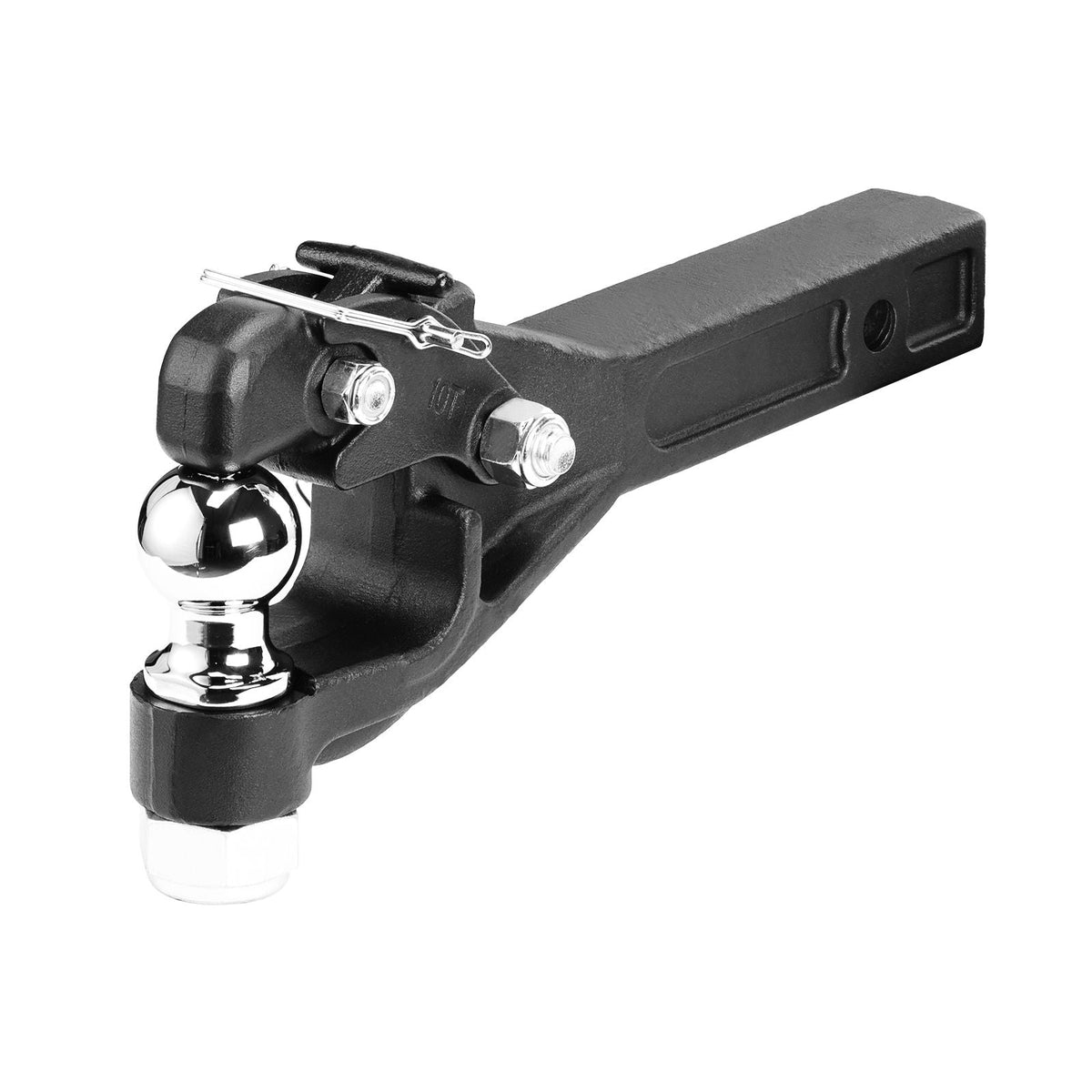 Pintle Hook, 16000 lbs Towing Capacity, Pintle Hook Hitch for 2-inch Hitch Hook Military Receiver, Combination 2-inch Hitch Ball, Fits 2.5 to 3-inch Lunette Ring, Black Powder Coat, for Trailers