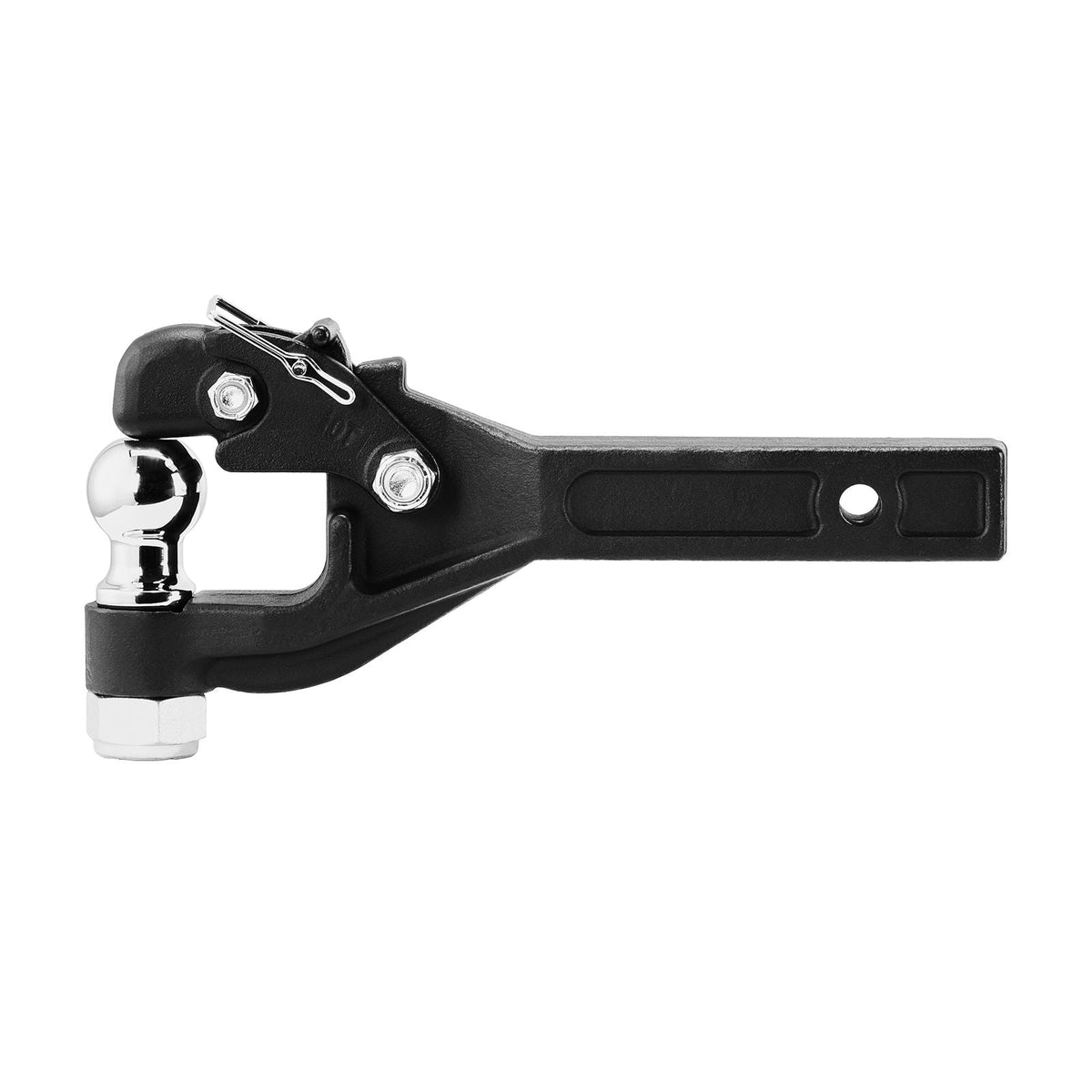 Pintle Hook, 16000 lbs Towing Capacity, Pintle Hook Hitch for 2-inch Hitch Hook Military Receiver, Combination 2-inch Hitch Ball, Fits 2.5 to 3-inch Lunette Ring, Black Powder Coat, for Trailers