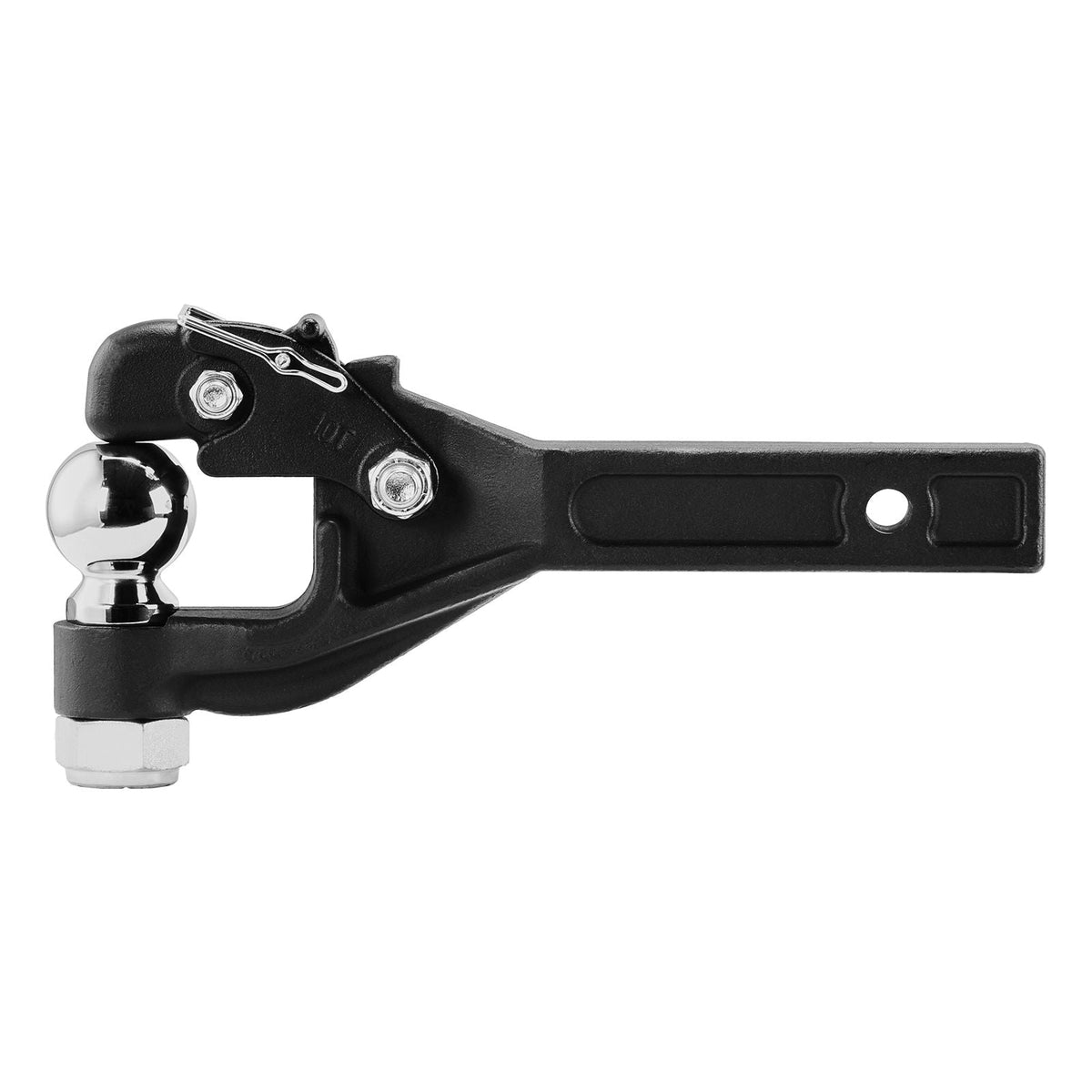 Pintle Hook, 20000 lbs, Pintle Hook Hitch for 2-inch Hitch Hook Military Receiver, Combination 2-5/16-inch Hitch Ball, Fits 2.5 to 3-inch Lunette Ring, 15.6-inch Length, Black Powder Coat