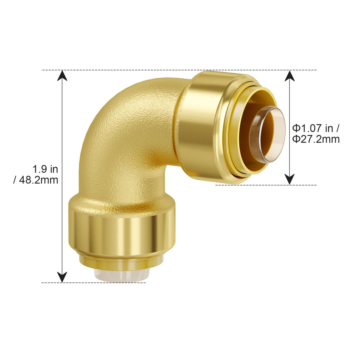 Pipe Fittings, 1/2" 12PCS Brass Pipe Fittings, Elbow Push-Fit Pipe Connector Brass Air Fittings, Heavy Duty Plumbing Fittings Adapter for Heating/Shower Systems, Water Pipes